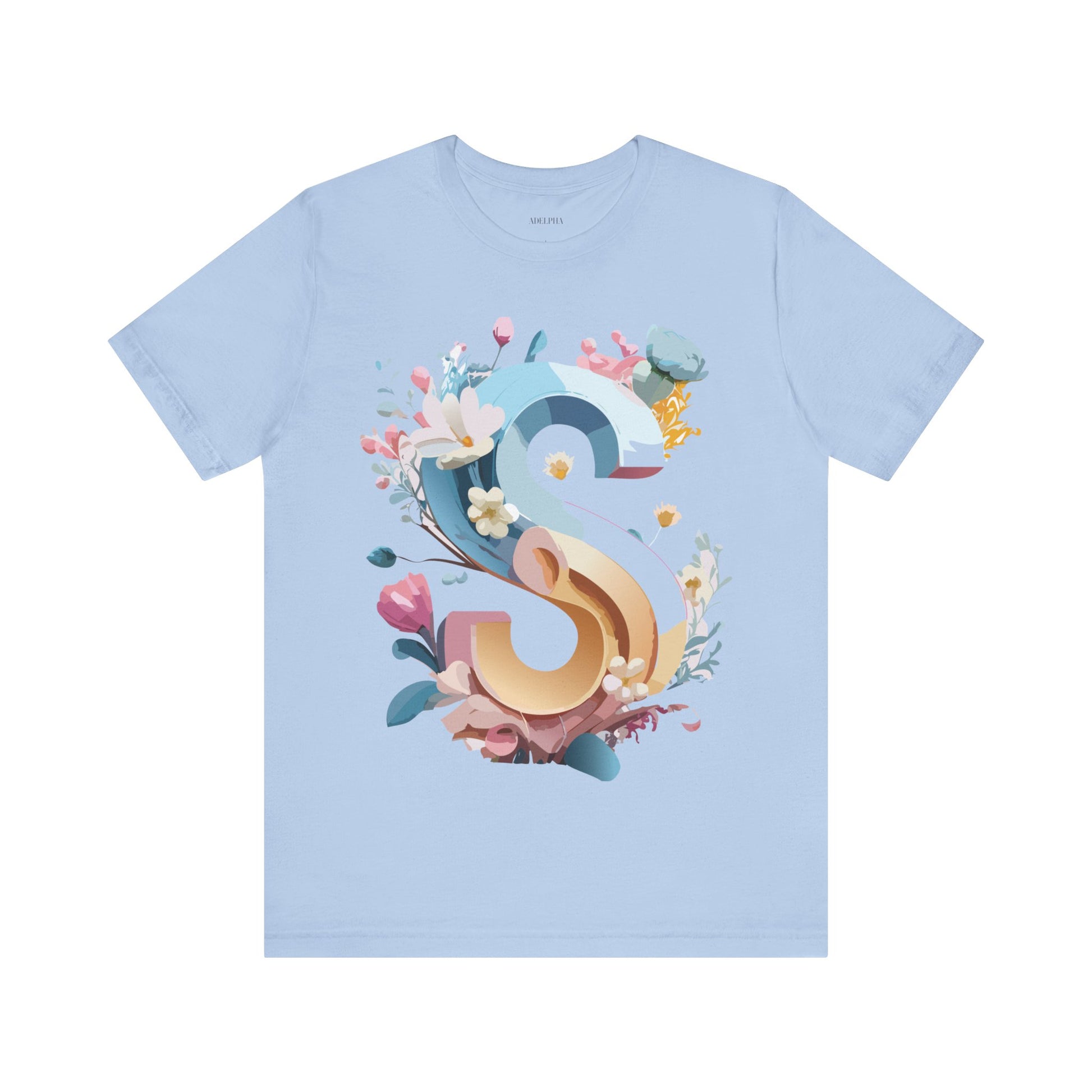 Natural Cotton Tee Shirt - Letters Collection - S Printify