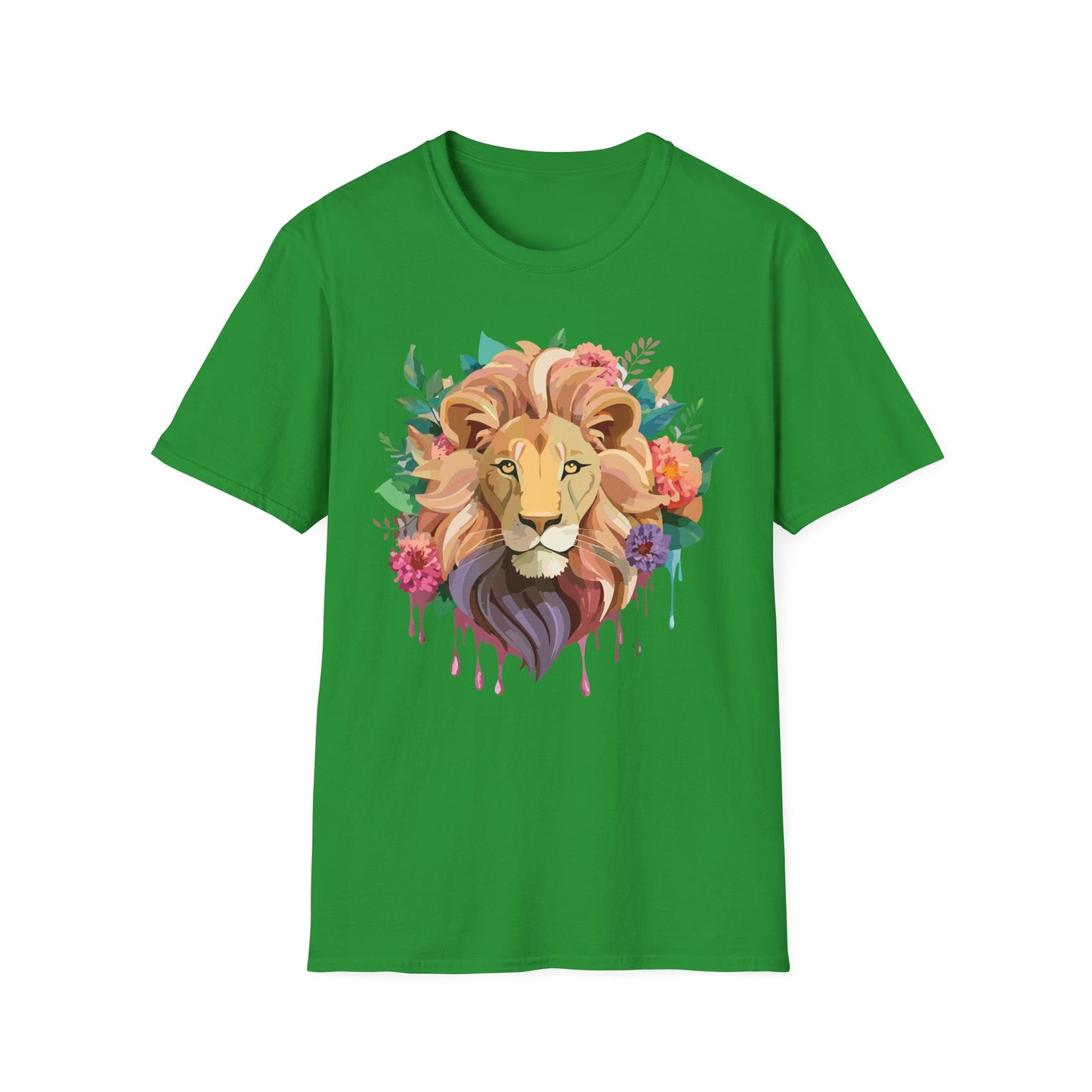 Lion Shirt, Shirt with Lion, Floral Lion Tee, Shirt with Animals