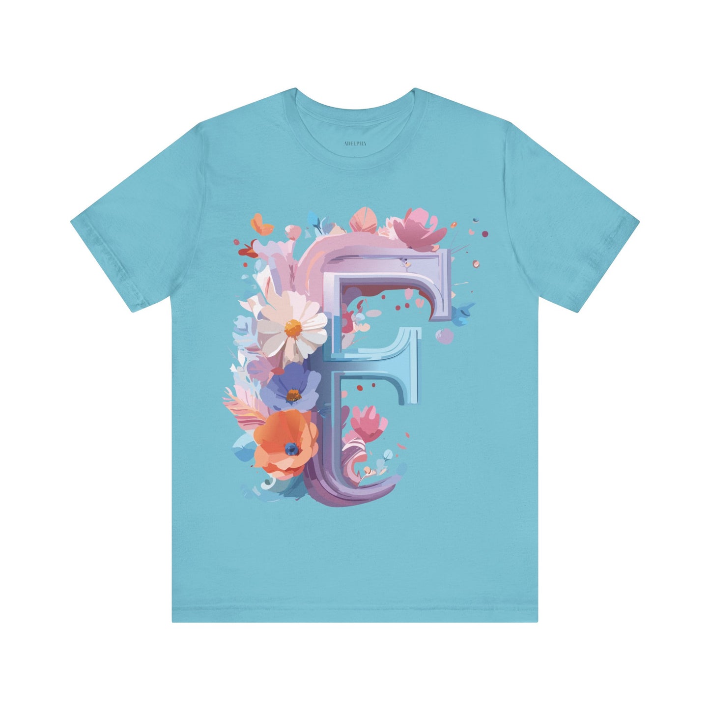 Natural Cotton Tee Shirt - Letters Collection - F Printify
