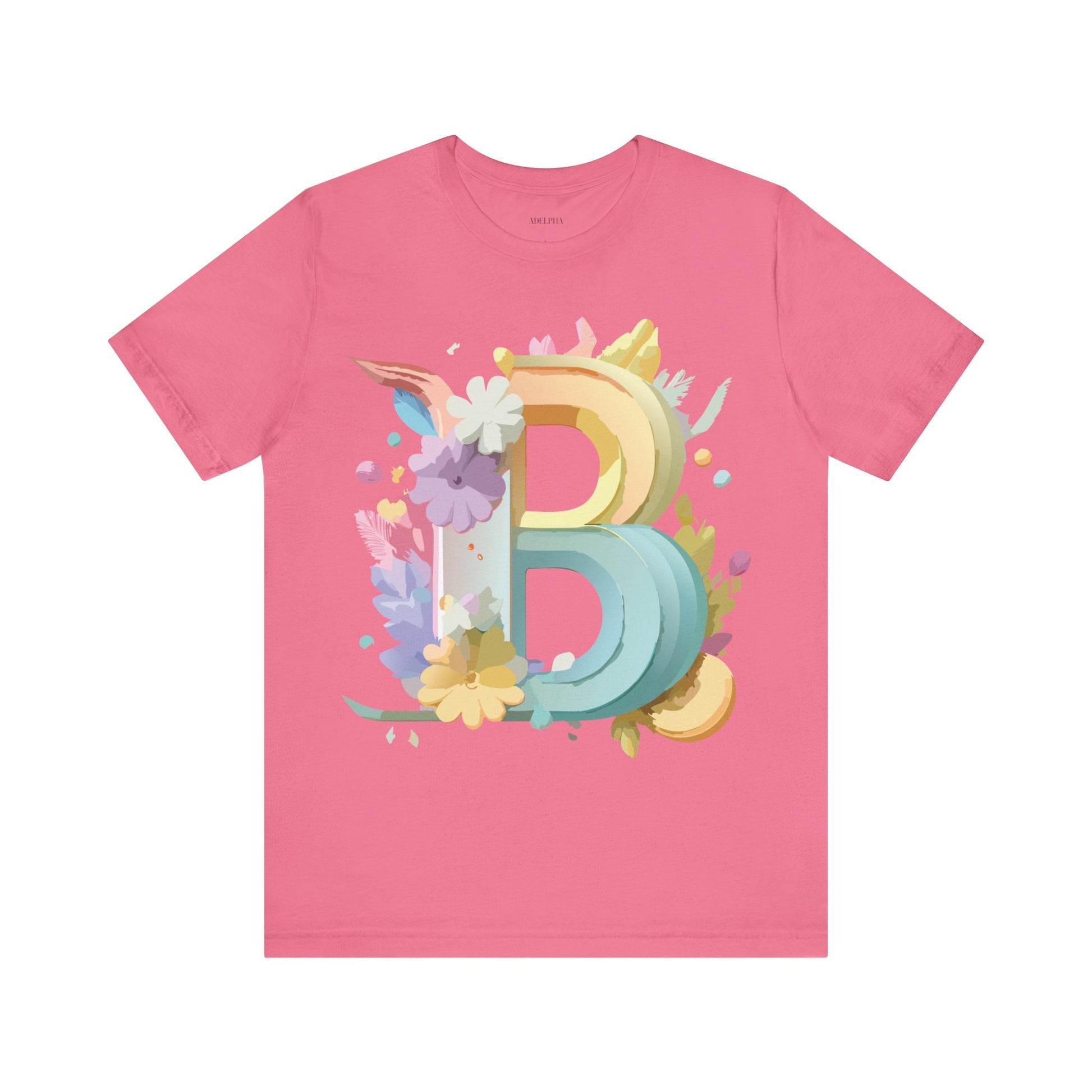 Natural Cotton Tee Shirt - Letters Collection - B Printify