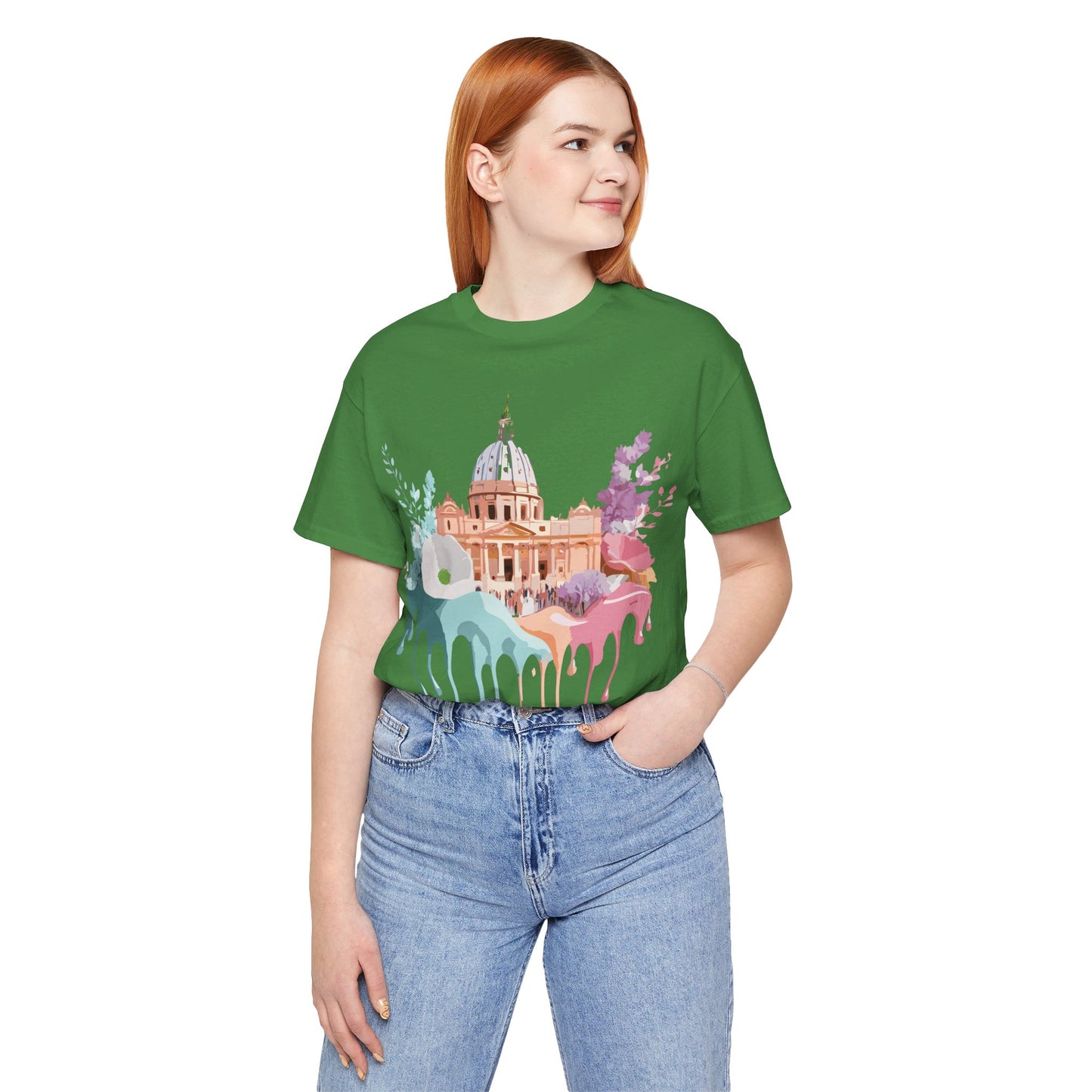 Natural Cotton Tee Shirt - Beautiful Places Collection - Rome Printify