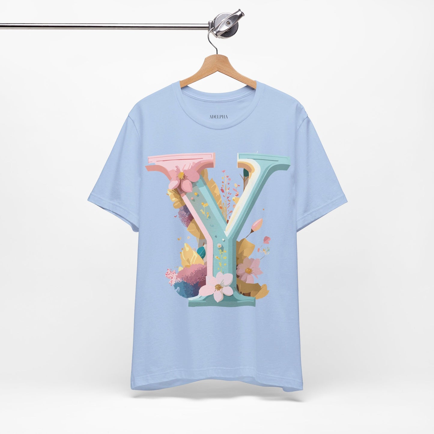 Natural Cotton Tee Shirt - Letters Collection - Y Printify