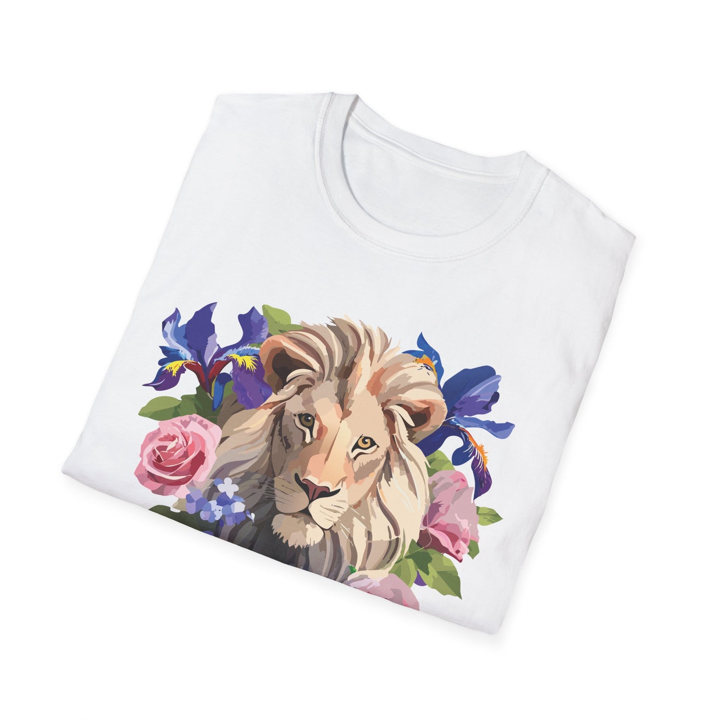 Lion Shirt, Shirt with Lion, Floral Lion Tee, Shirt with Animals