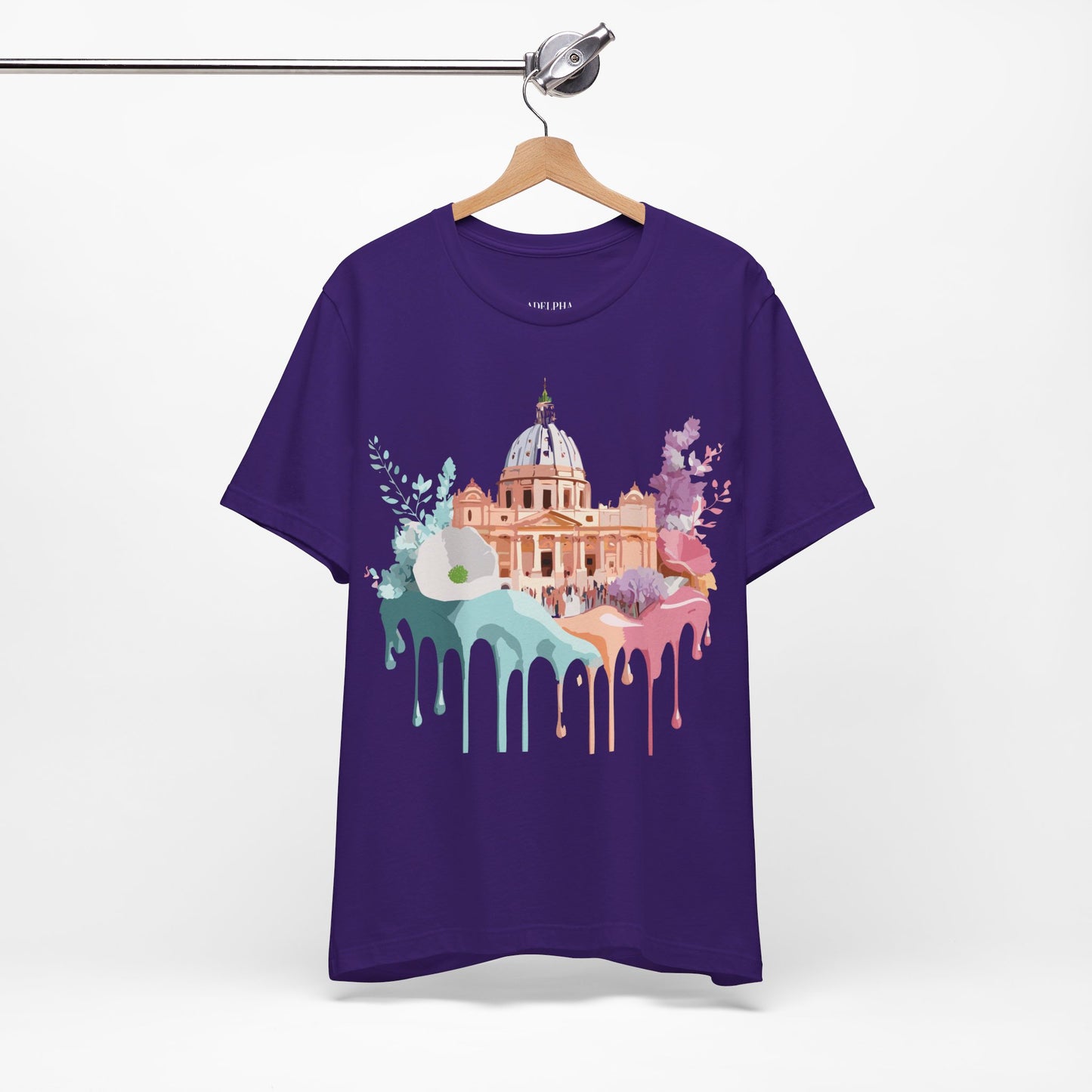 Natural Cotton Tee Shirt - Beautiful Places Collection - Rome Printify