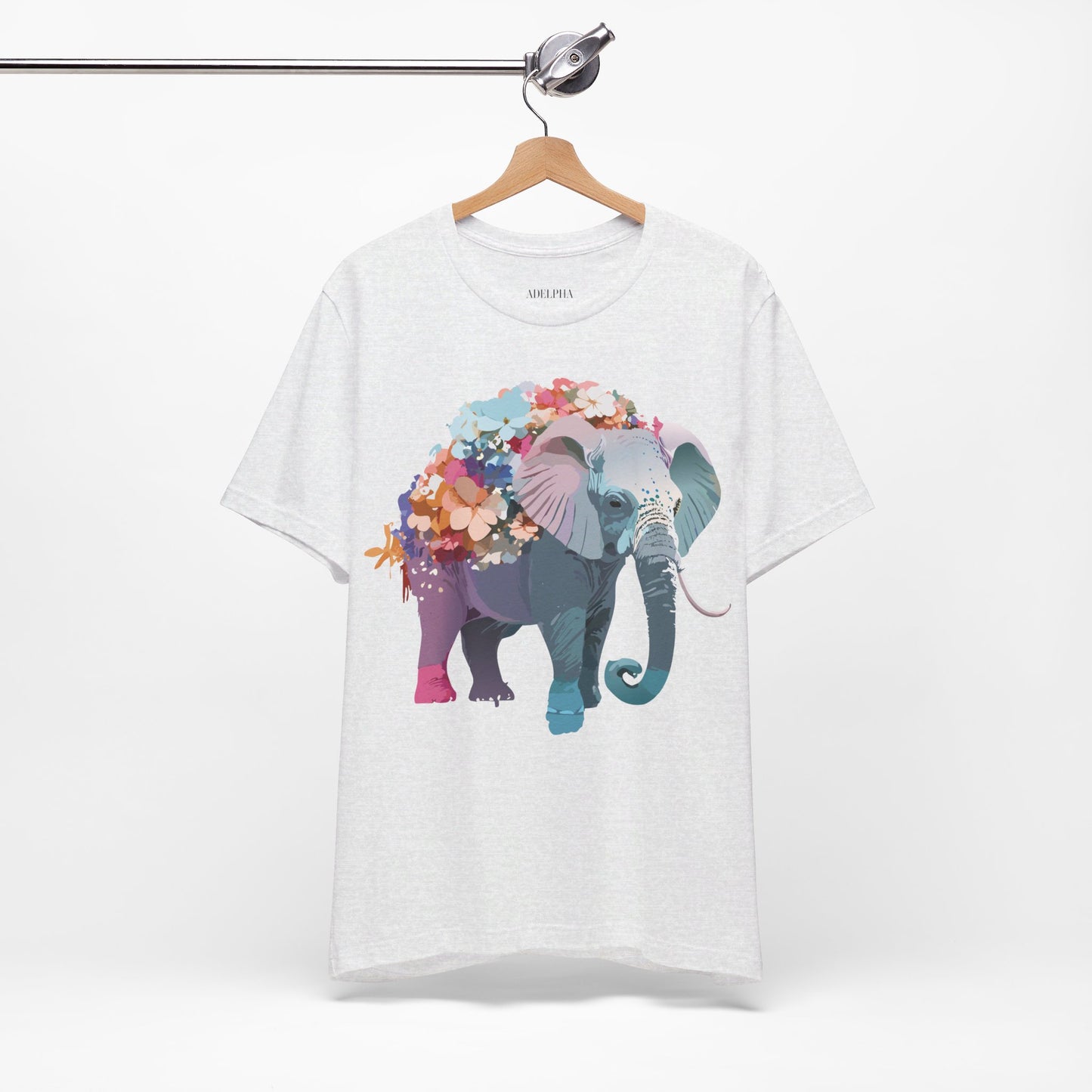Natural Cotton Tee Shirt with Elephant Printify