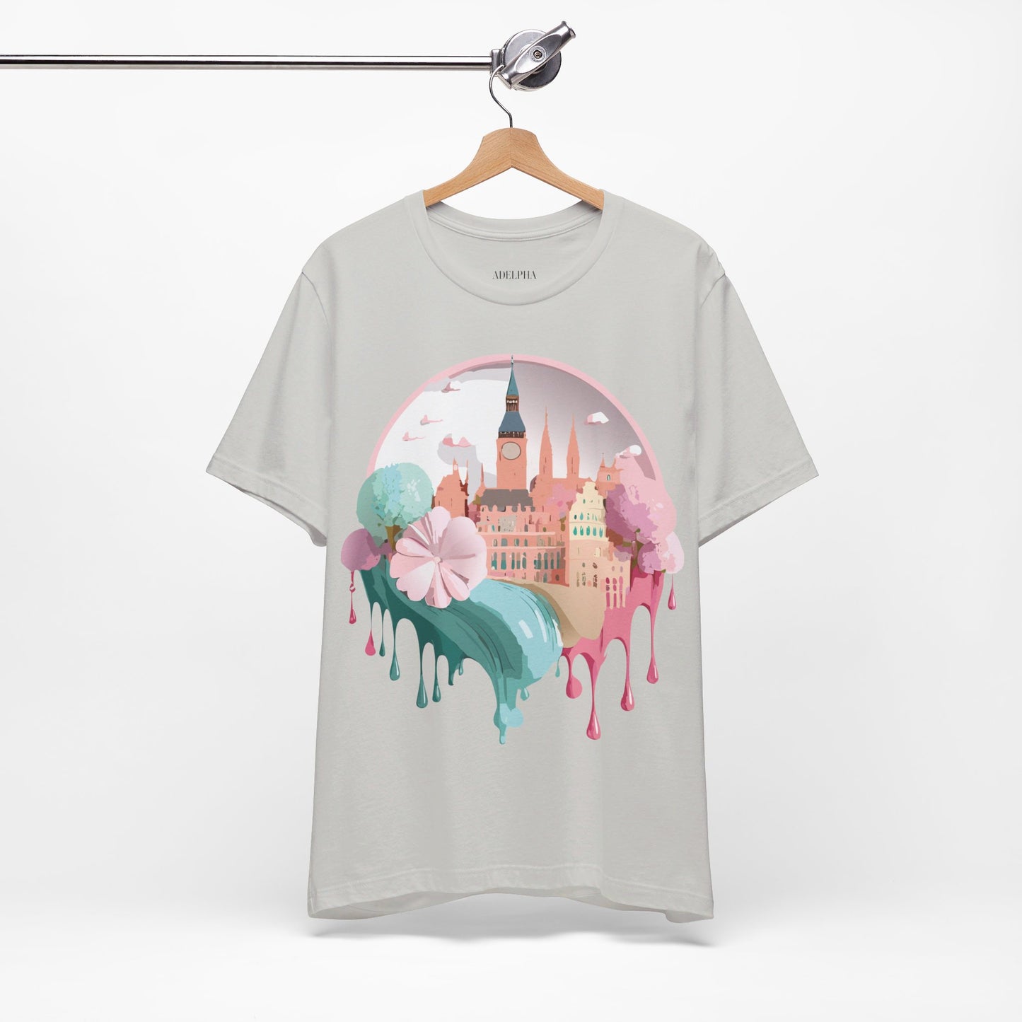Natural Cotton Tee Shirt - Beautiful Places Collection - Prague Printify