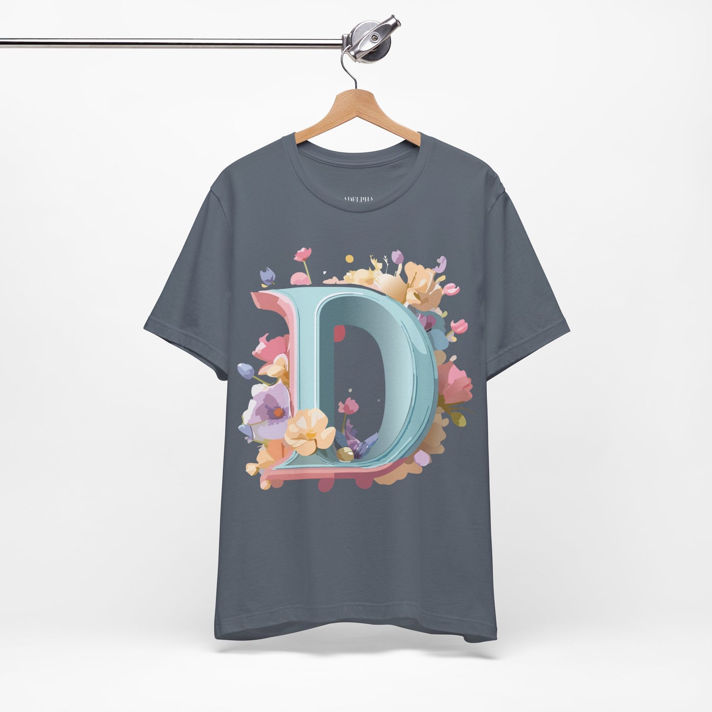 Natural Cotton Tee Shirt - Letters Collection - D Printify