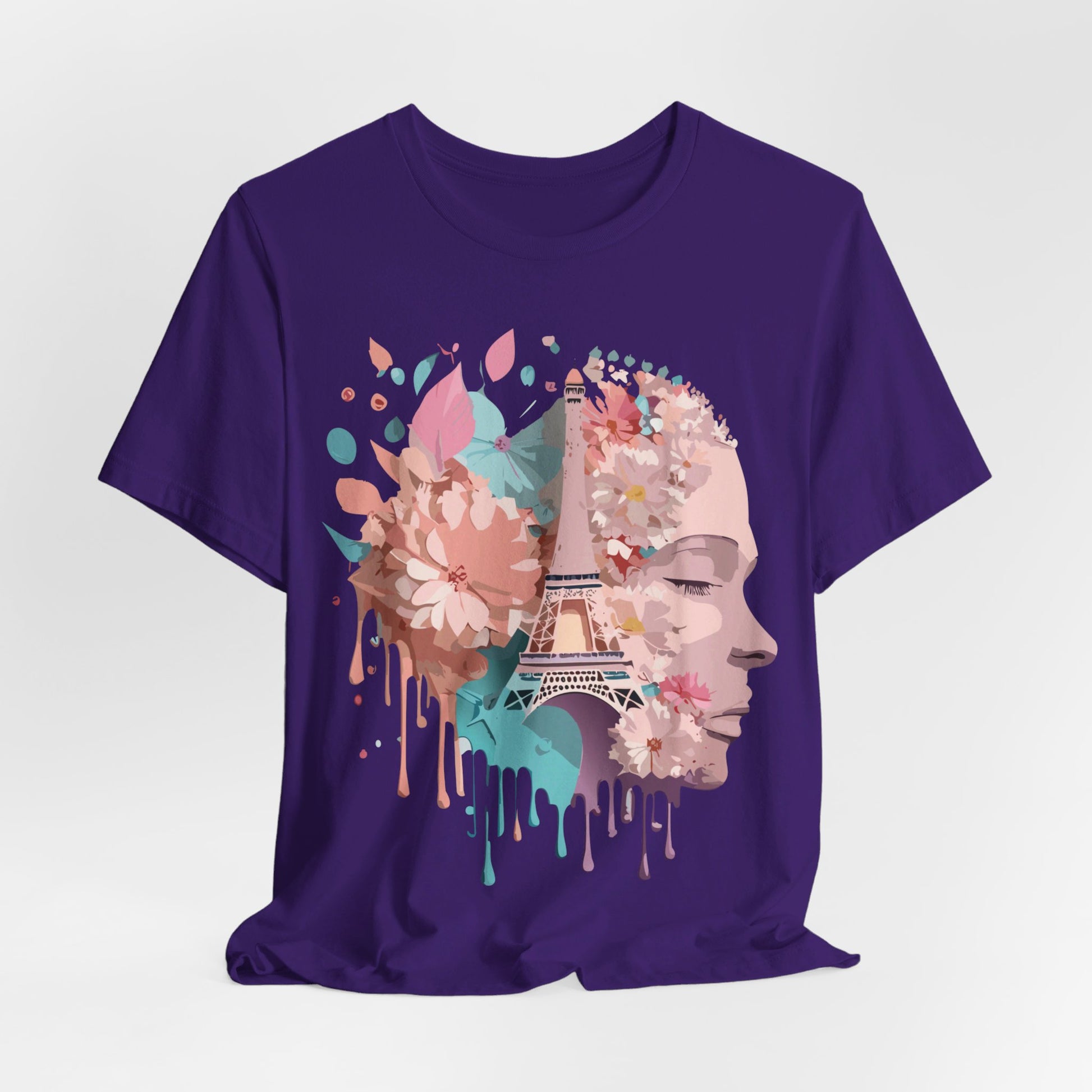 Natural Cotton Tee Shirt - Beautiful Places Collection - Paris Printify