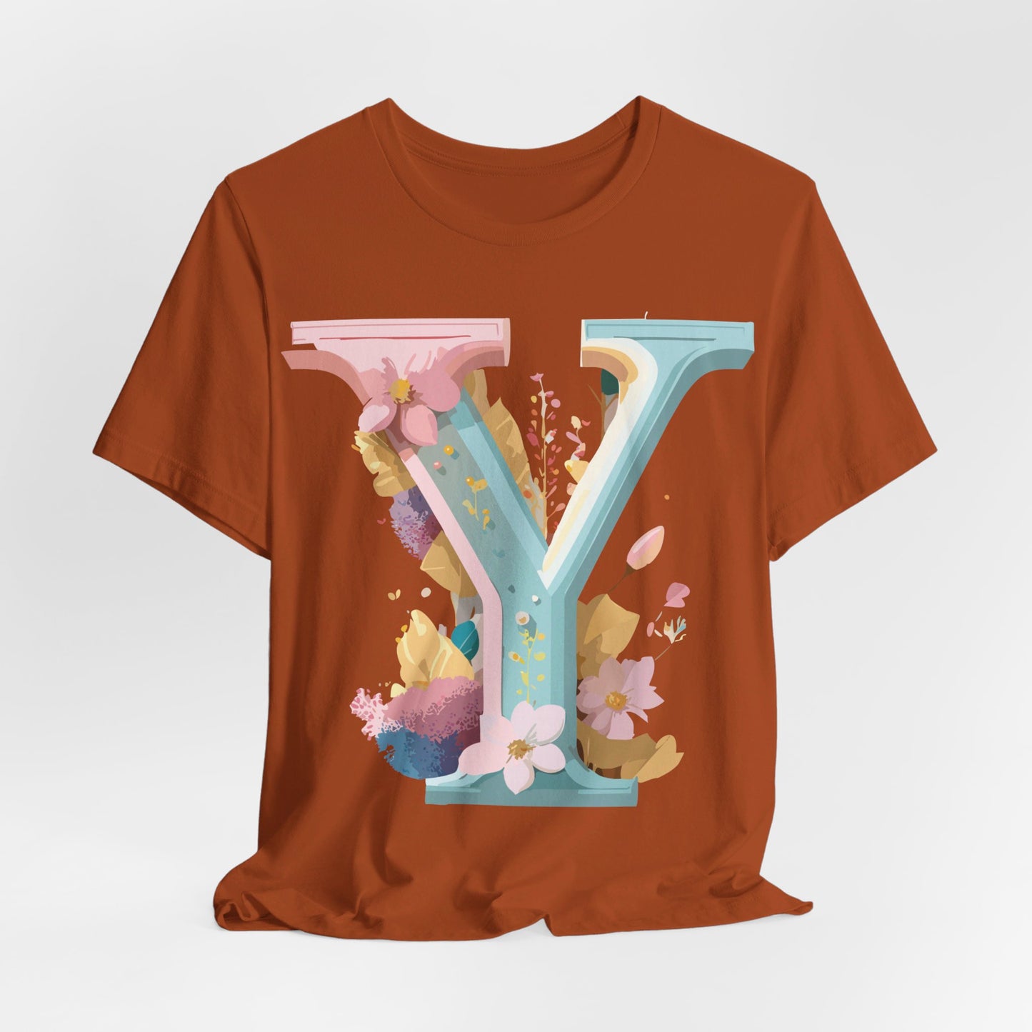 Natural Cotton Tee Shirt - Letters Collection - Y Printify