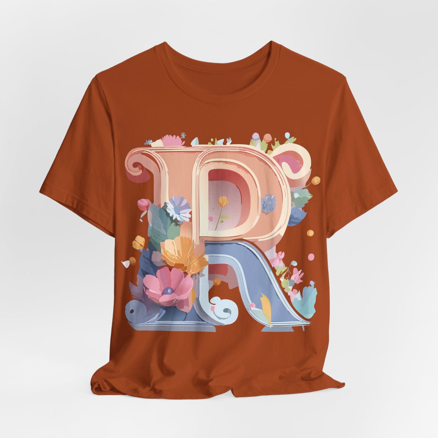 Natural Cotton Tee Shirt - Letters Collection - R Printify