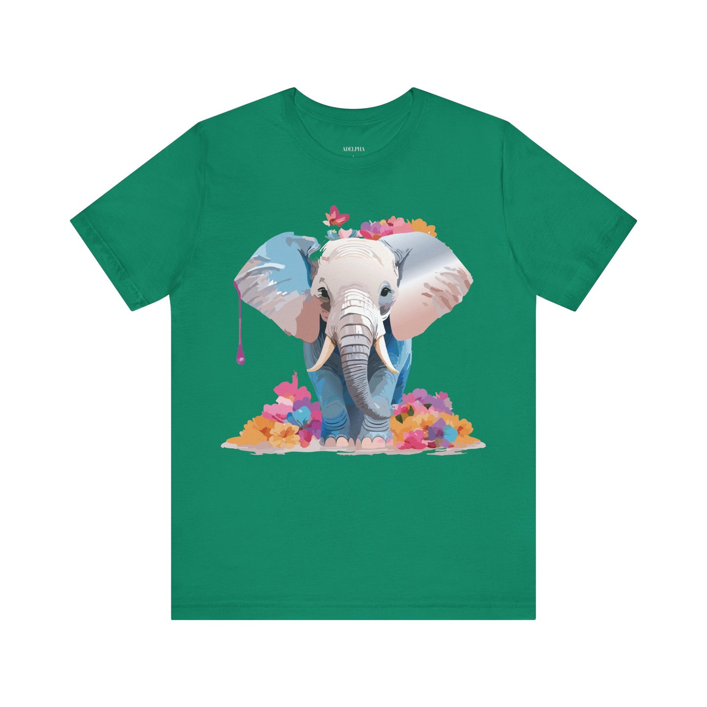 Natural Cotton Tee Shirt with Elephant Printify