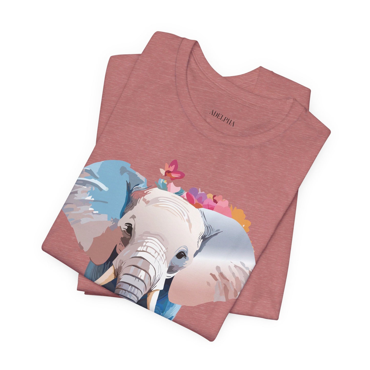 Natural Cotton Tee Shirt with Elephant Printify