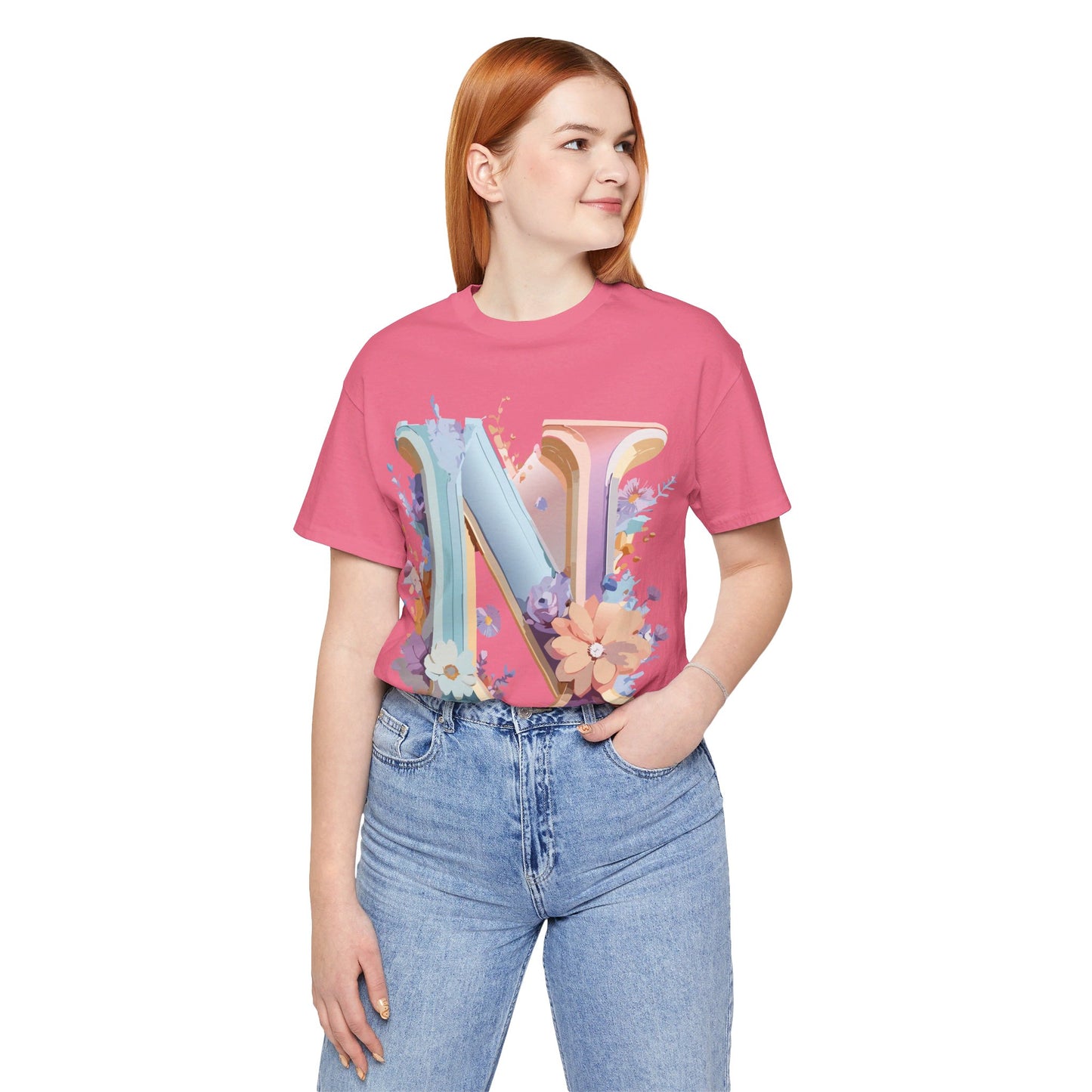 Natural Cotton Tee Shirt - Letters Collection - N Printify