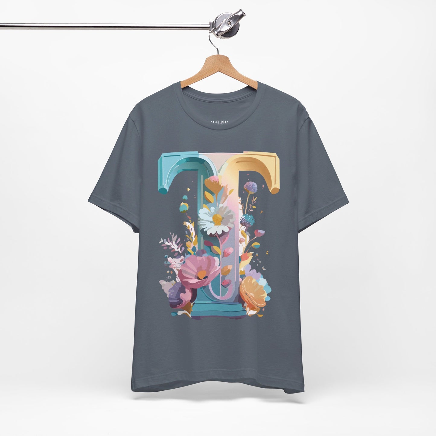 Natural Cotton Tee Shirt - Letters Collection - T Printify