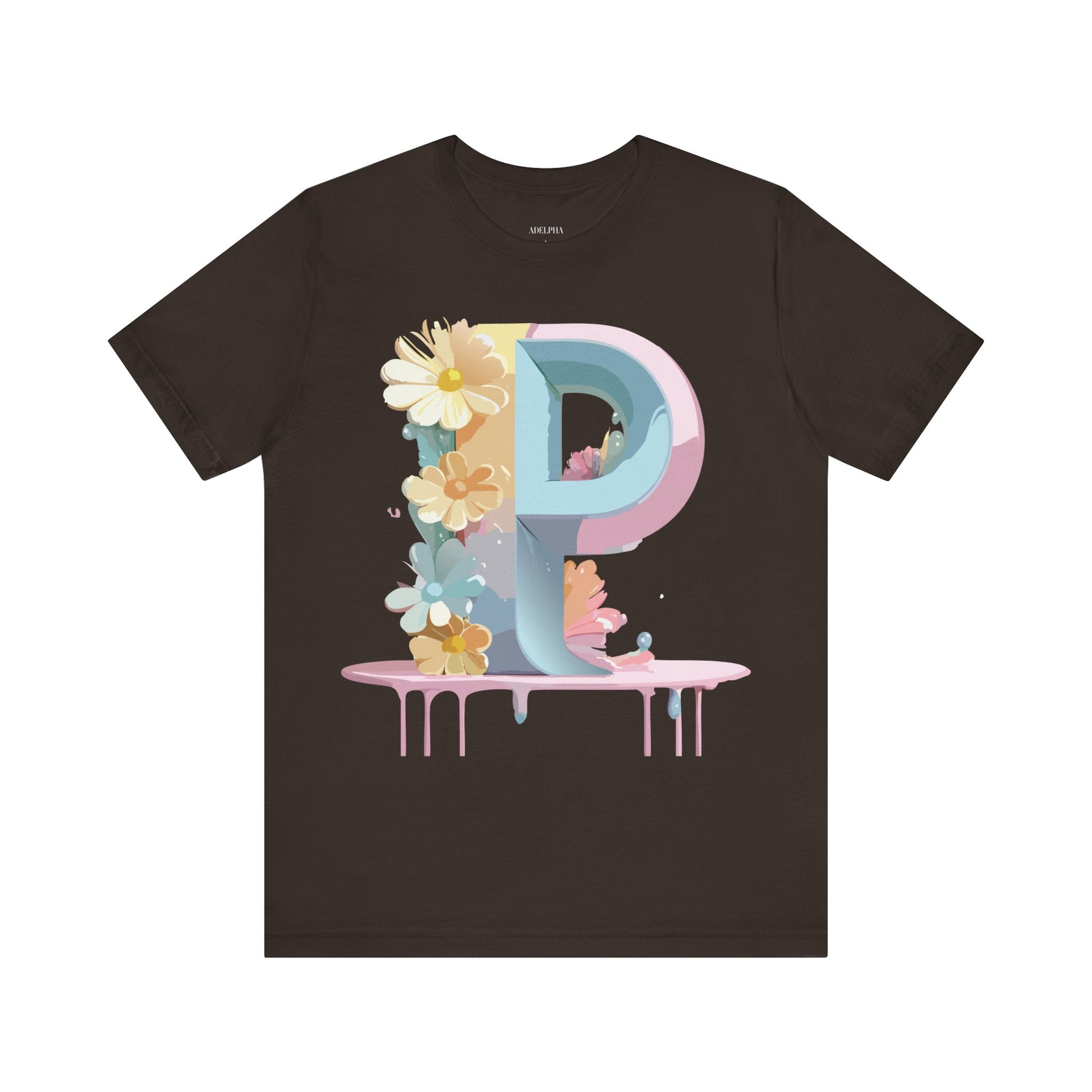 Natural Cotton Tee Shirt - Letters Collection - P Printify
