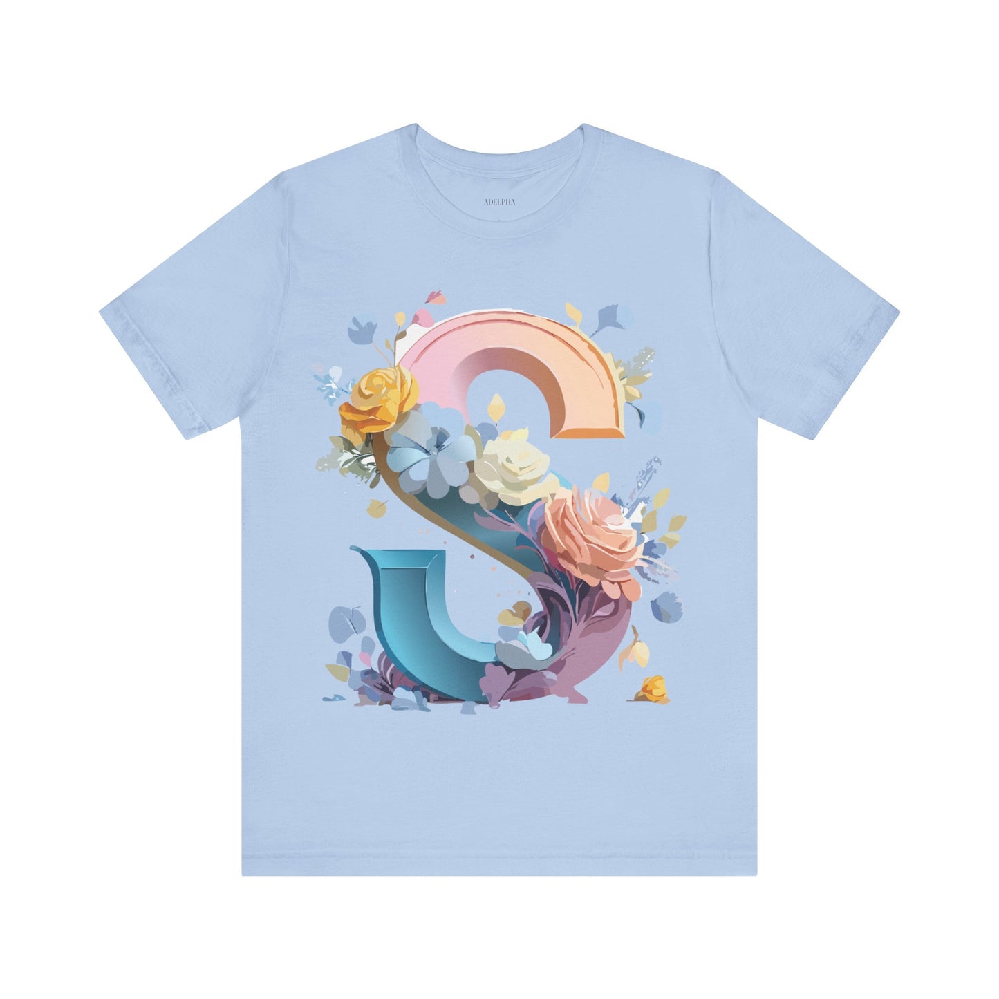 Natural Cotton Tee Shirt - Letters Collection - S Printify