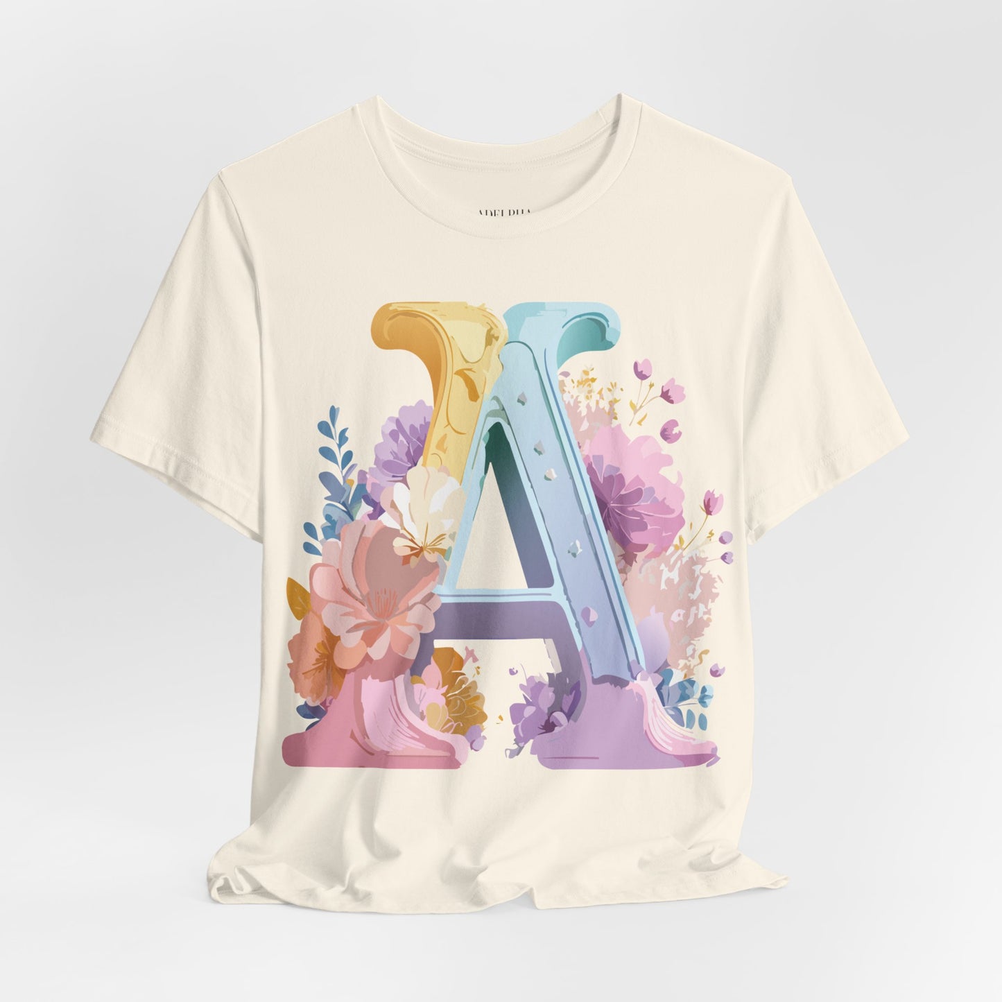 Natural Cotton Tee Shirt - Letters Collection - A Printify