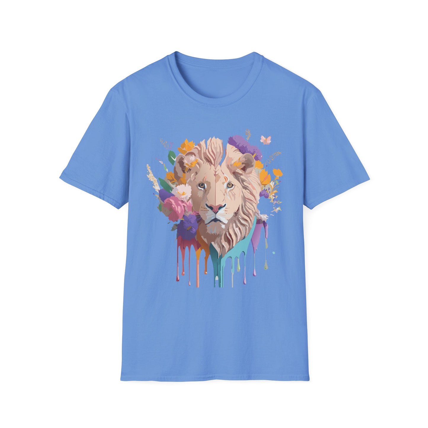 Lion Shirt, Shirt with Lion, Floral Lion Tee, Shirt with Animals