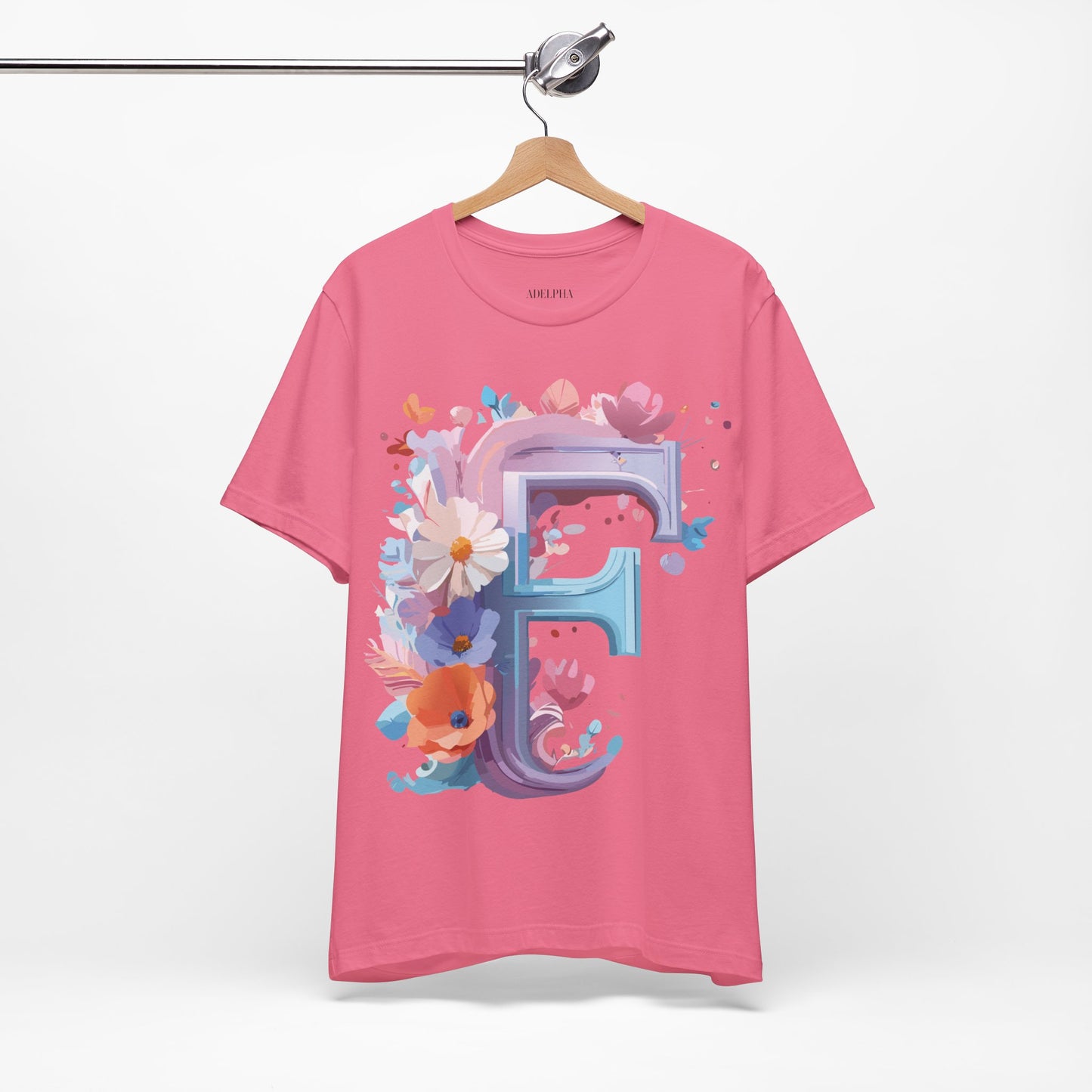 Natural Cotton Tee Shirt - Letters Collection - F Printify