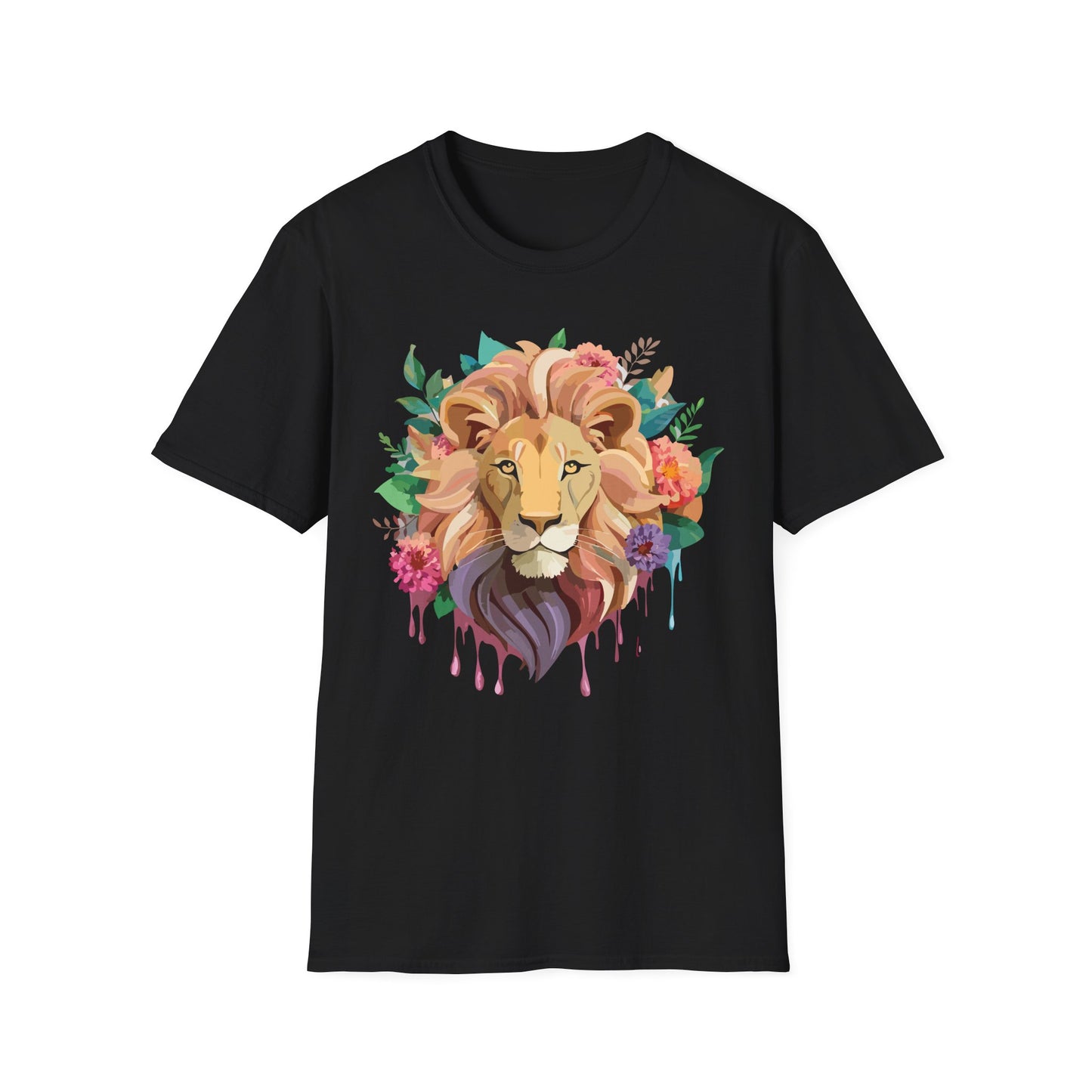 Lion Shirt, Shirt with Lion, Floral Lion Tee, Shirt with Animals
