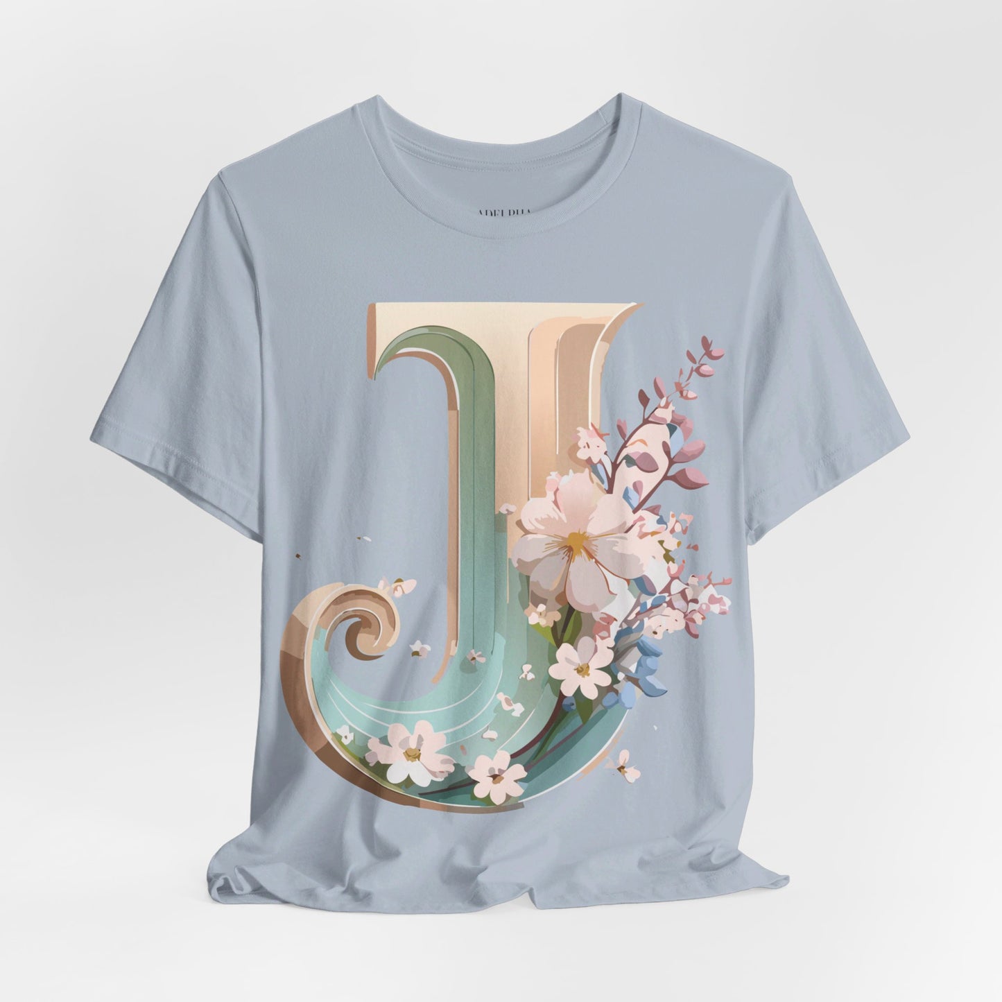 Natural Cotton Tee Shirt - Letters Collection - J Printify