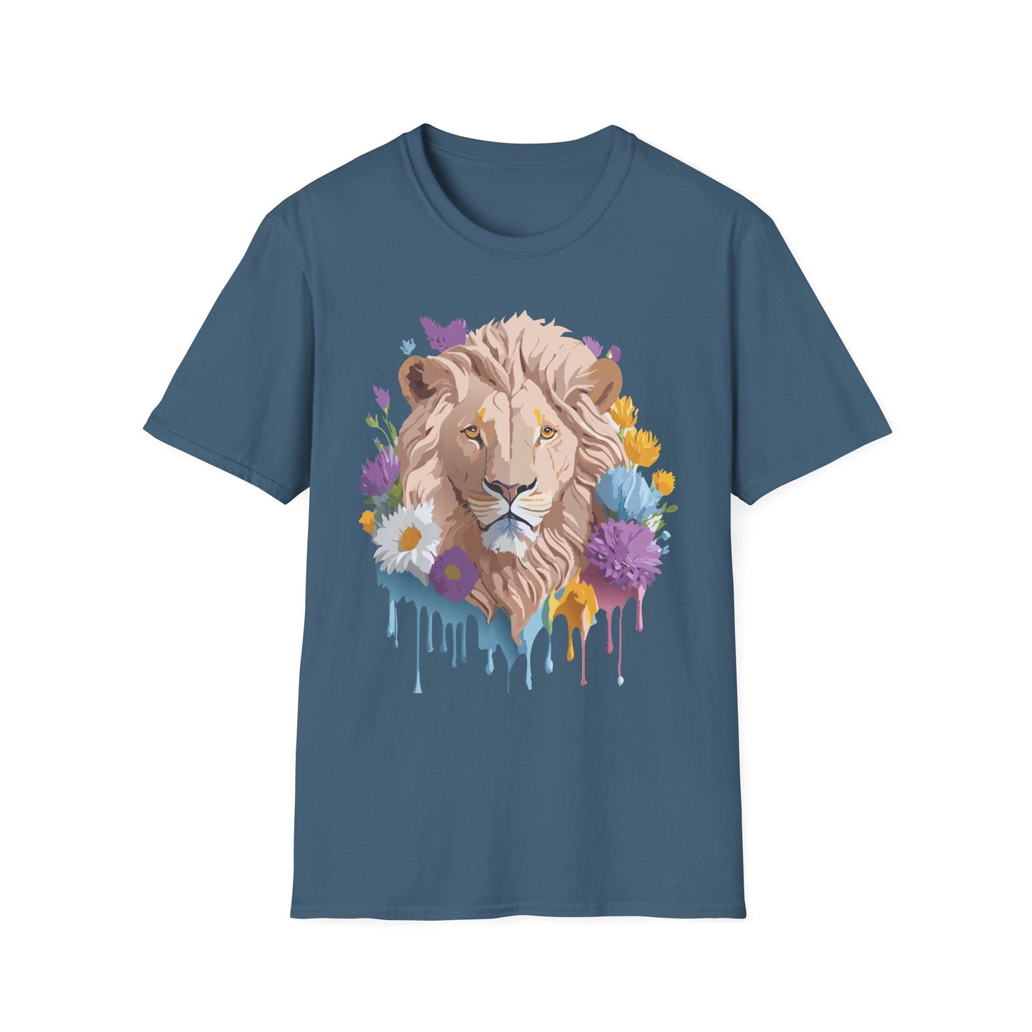 Lion Shirt, Shirt with Lion, Floral Lion Tee, Shirt with Animals