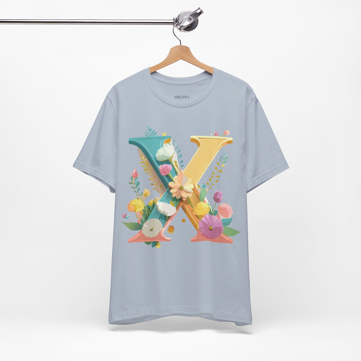 Natural Cotton Tee Shirt - Letters Collection - X Printify