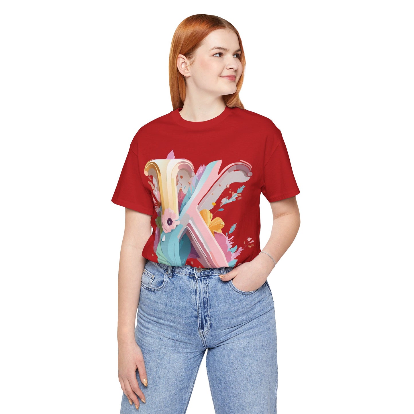 Natural Cotton Tee Shirt - Letters Collection - K Printify