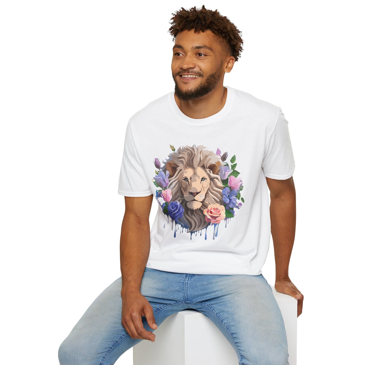 Lion Shirt, Shirt with Lion, Floral Lion Tee, Shirt with Animals