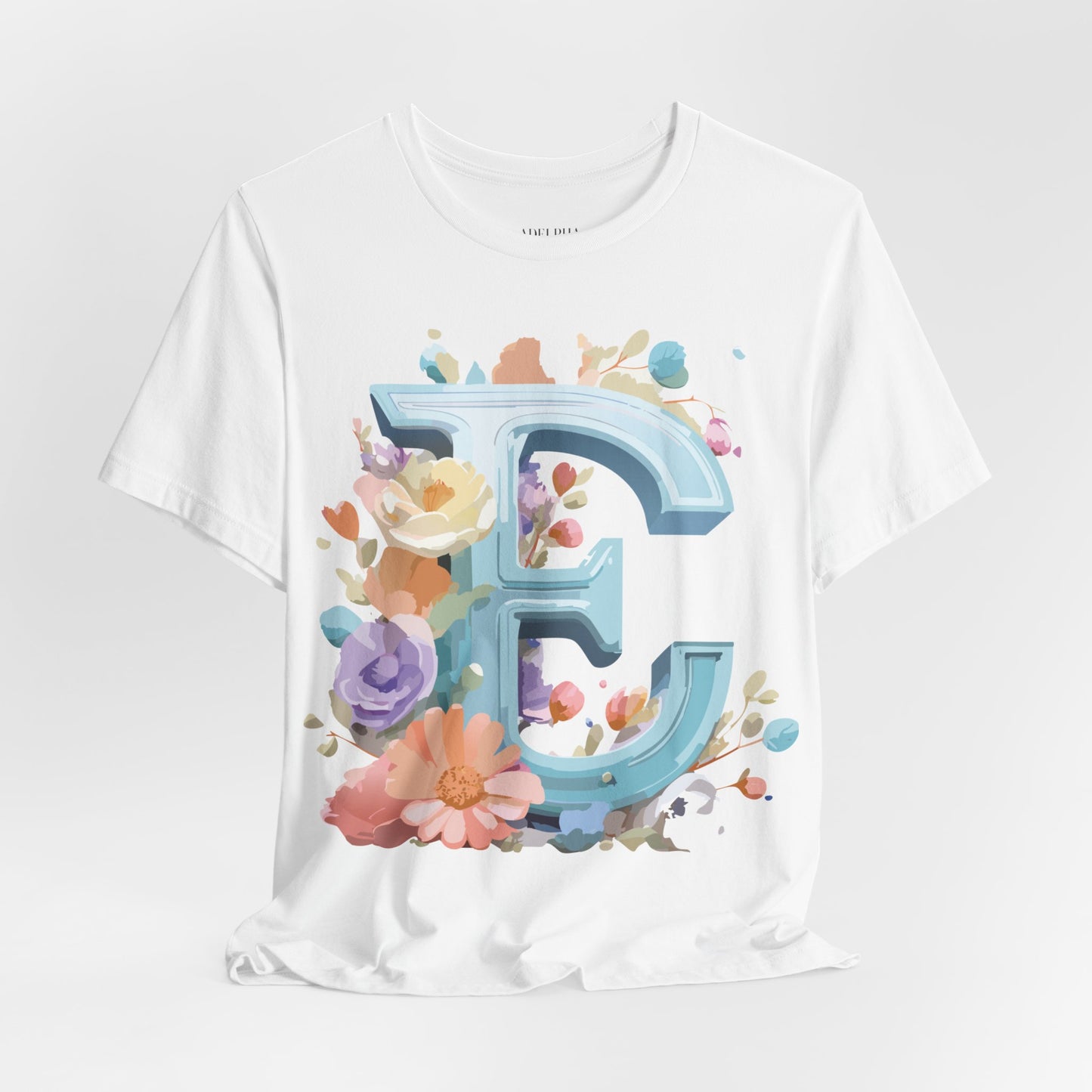 Natural Cotton Tee Shirt - Letters Collection - E Printify