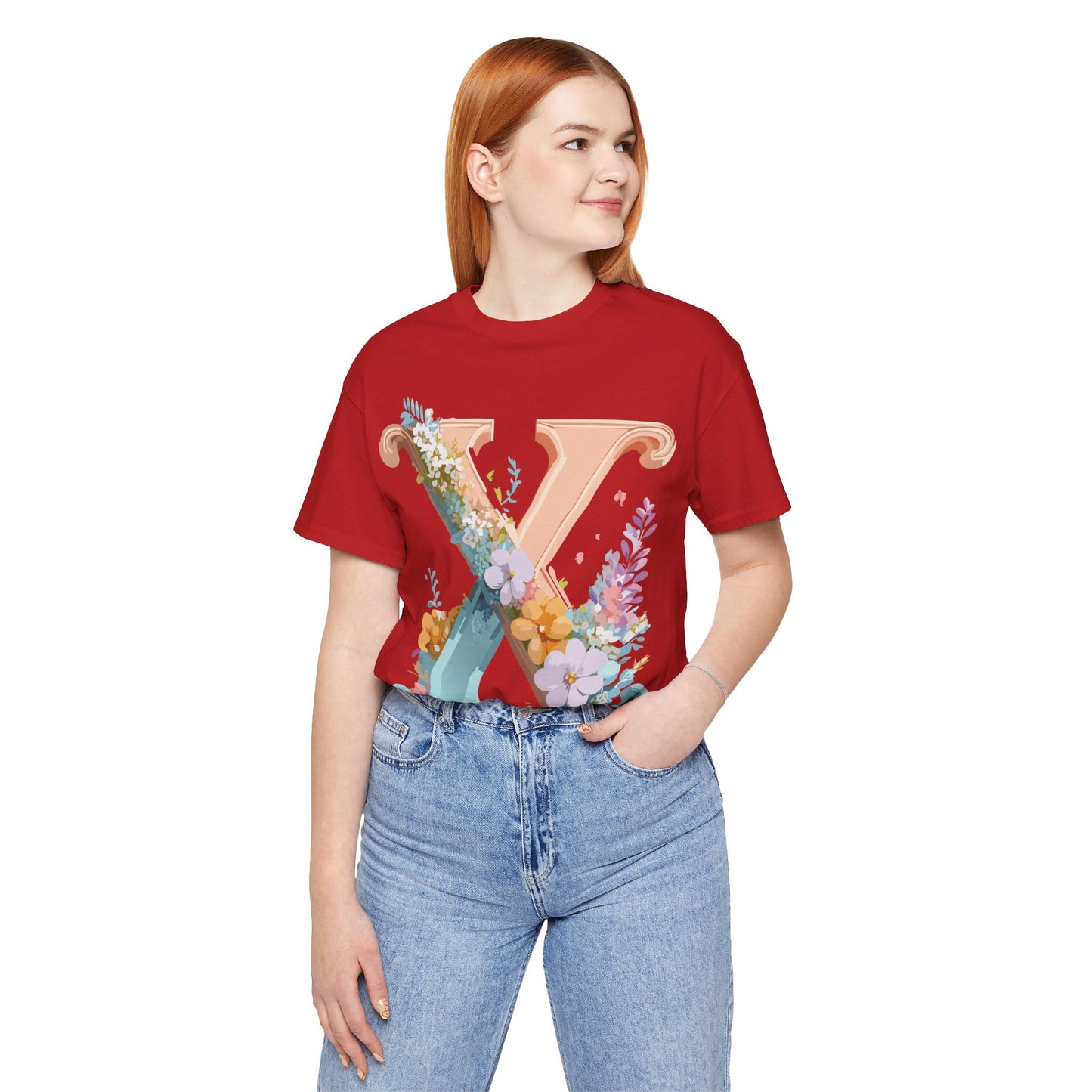 Natural Cotton Tee Shirt - Letters Collection - X Printify