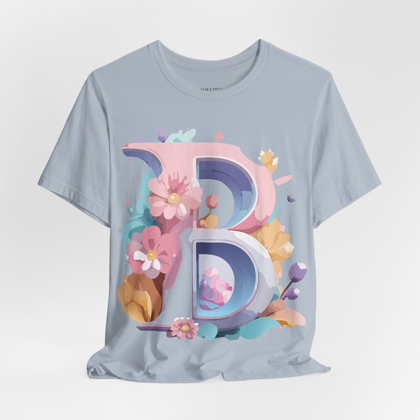 Natural Cotton Tee Shirt - Letters Collection - B Printify