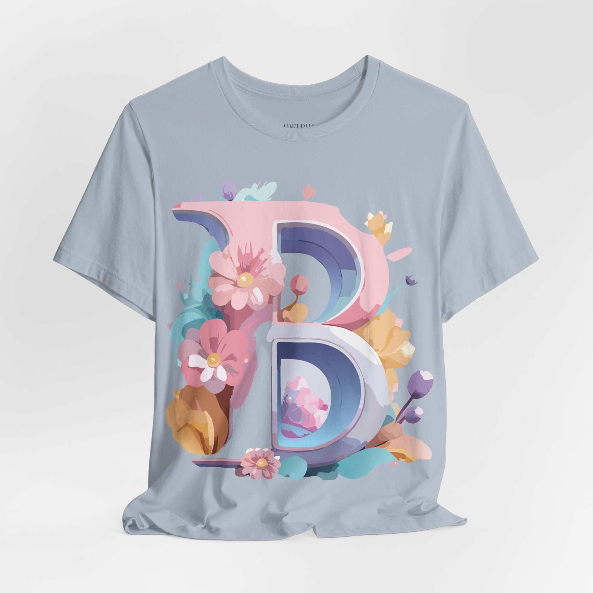 Natural Cotton Tee Shirt - Letters Collection - B Printify