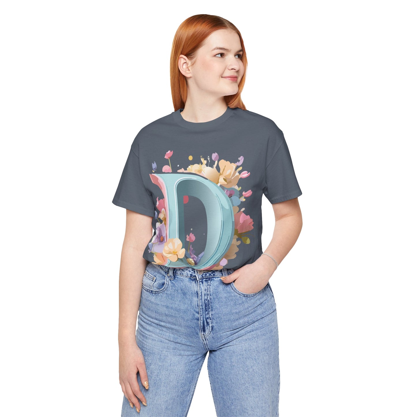 Natural Cotton Tee Shirt - Letters Collection - D Printify