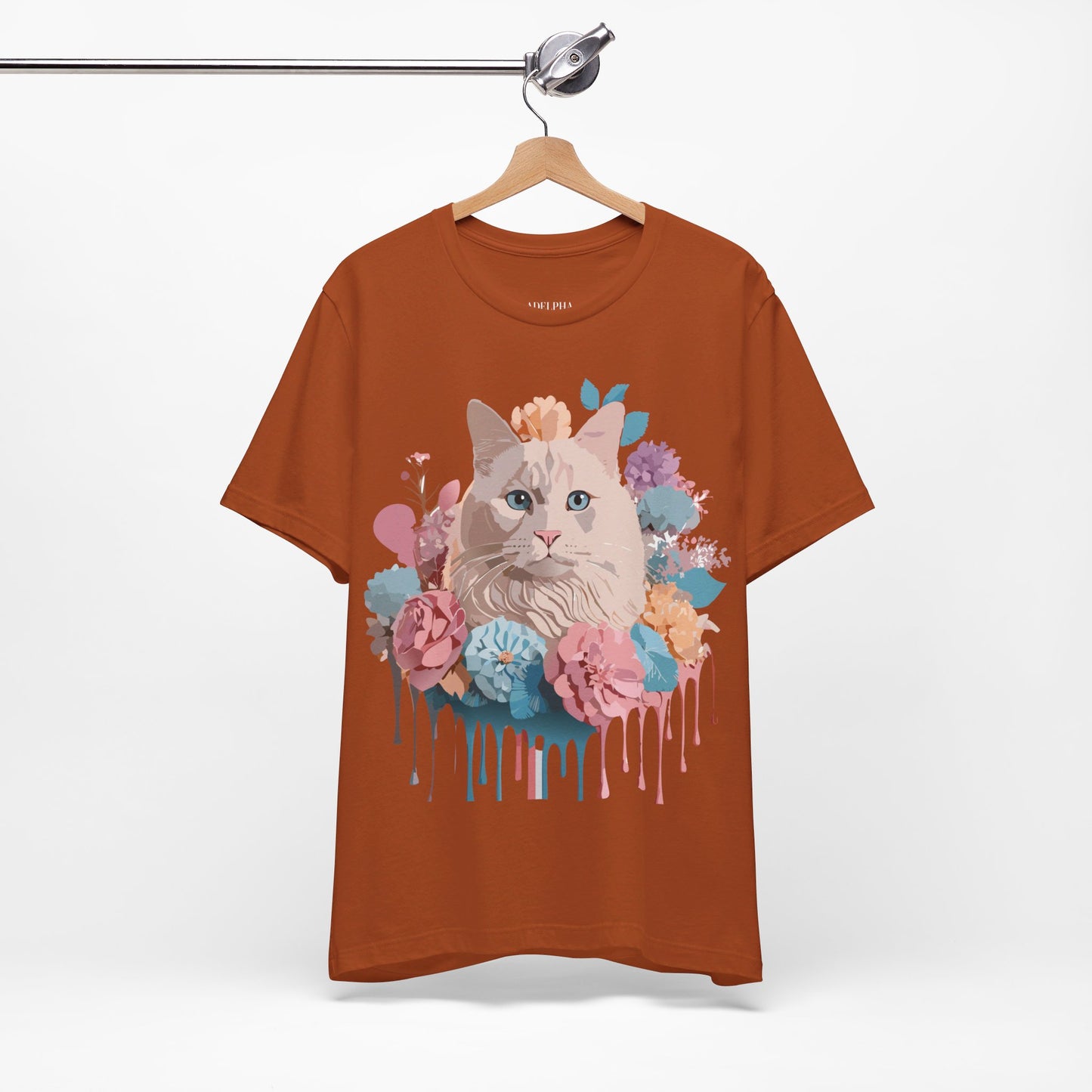 Natural Cotton Tee Shirt with Cat Printify