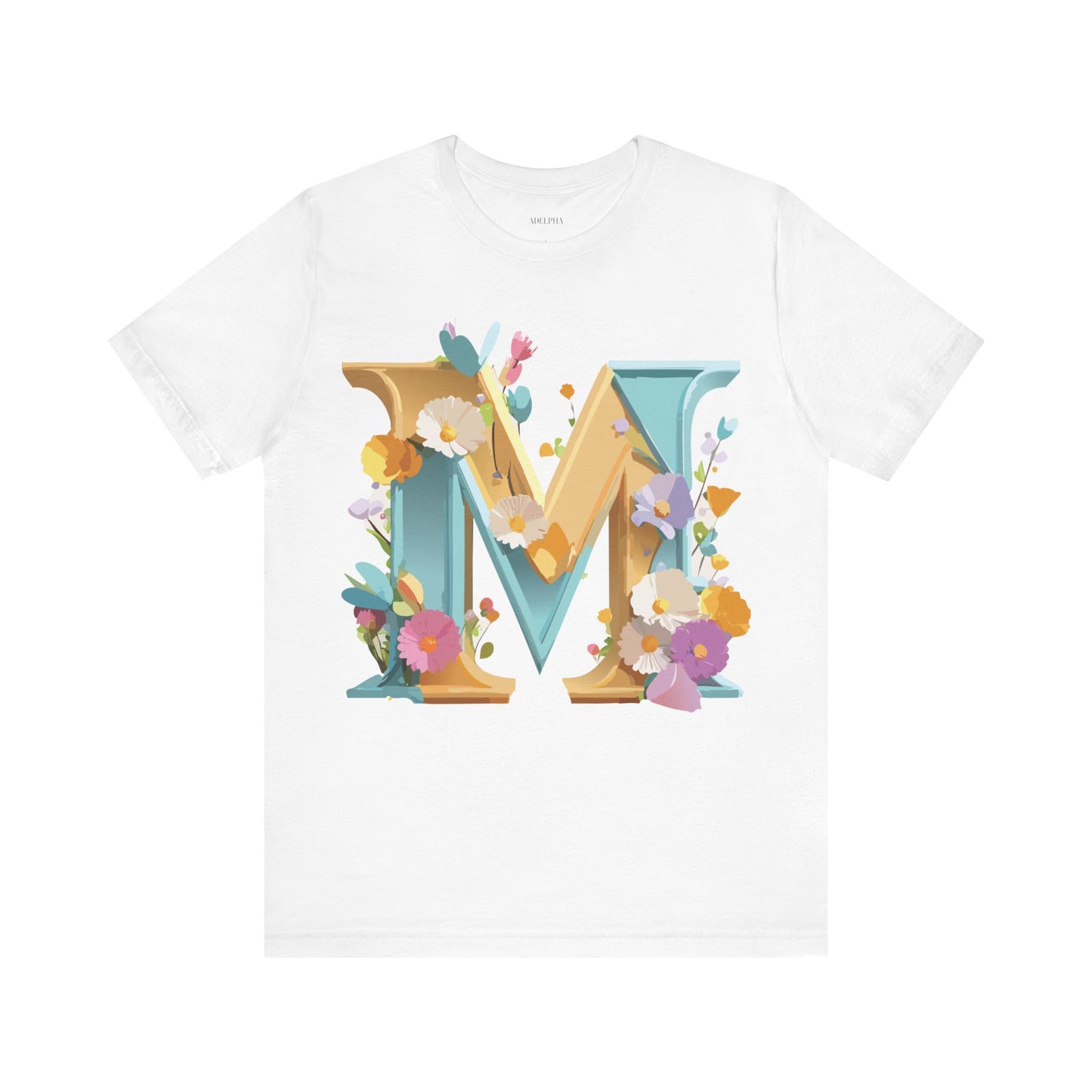 Natural Cotton Tee Shirt - Letters Collection - M Printify
