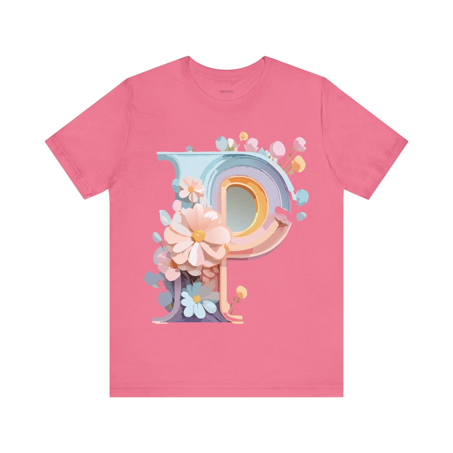 Natural Cotton Tee Shirt - Letters Collection - P Printify