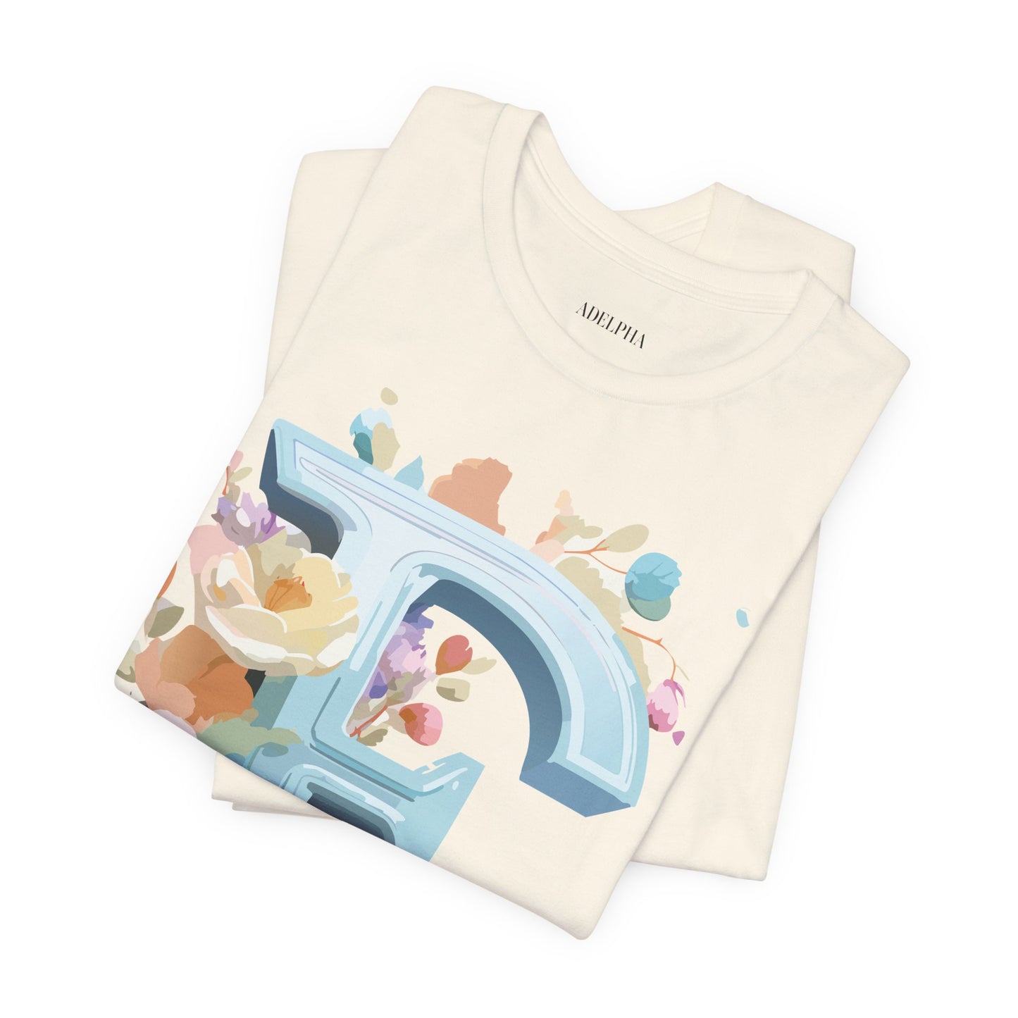 Natural Cotton Tee Shirt - Letters Collection - E Printify