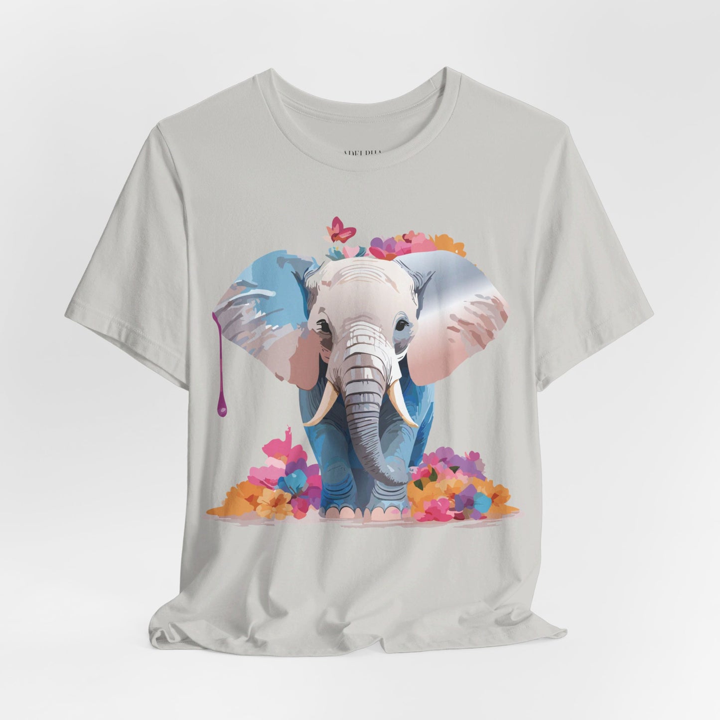 Natural Cotton Tee Shirt with Elephant Printify