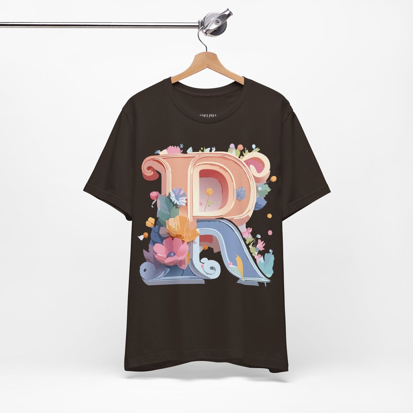 Natural Cotton Tee Shirt - Letters Collection - R Printify