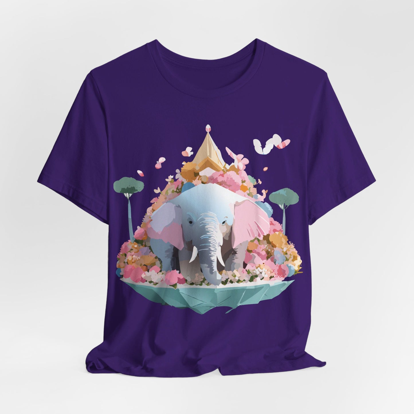 Natural Cotton Tee Shirt with Elephant Printify