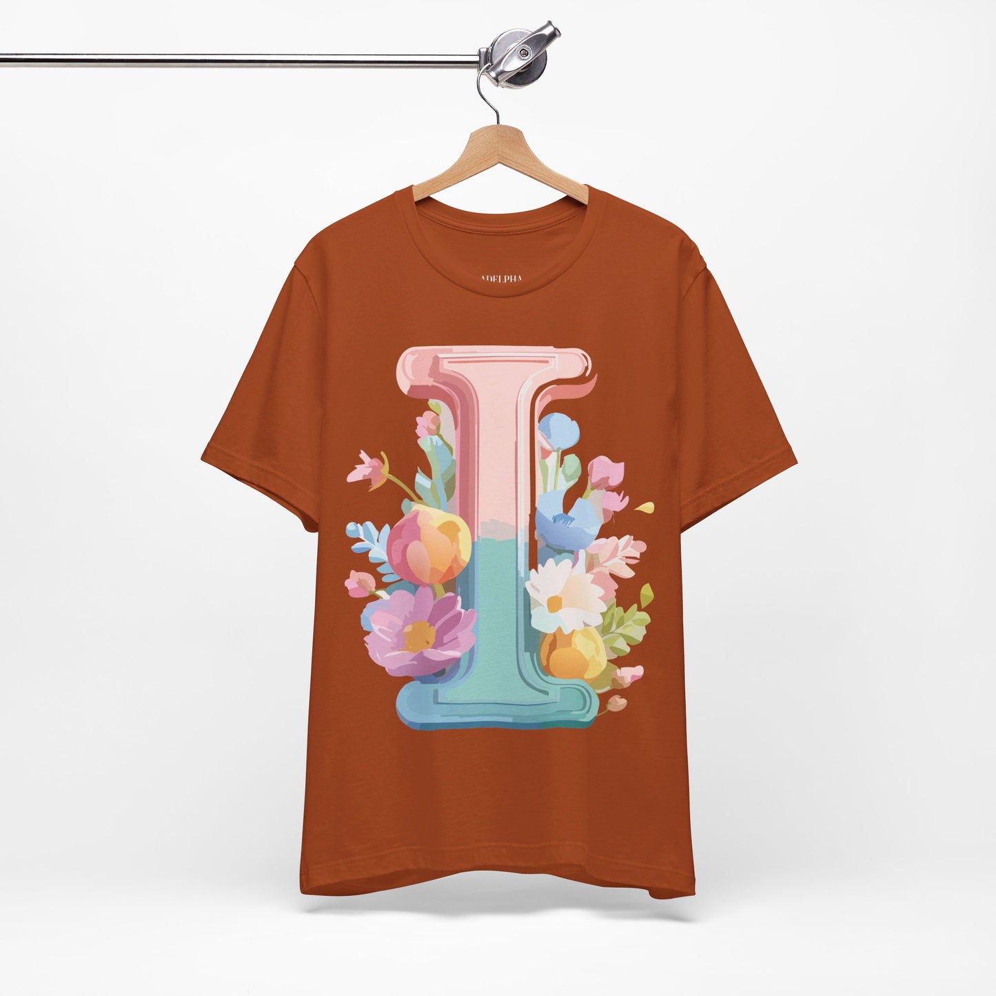 Natural Cotton Tee Shirt - Letters Collection - I Printify