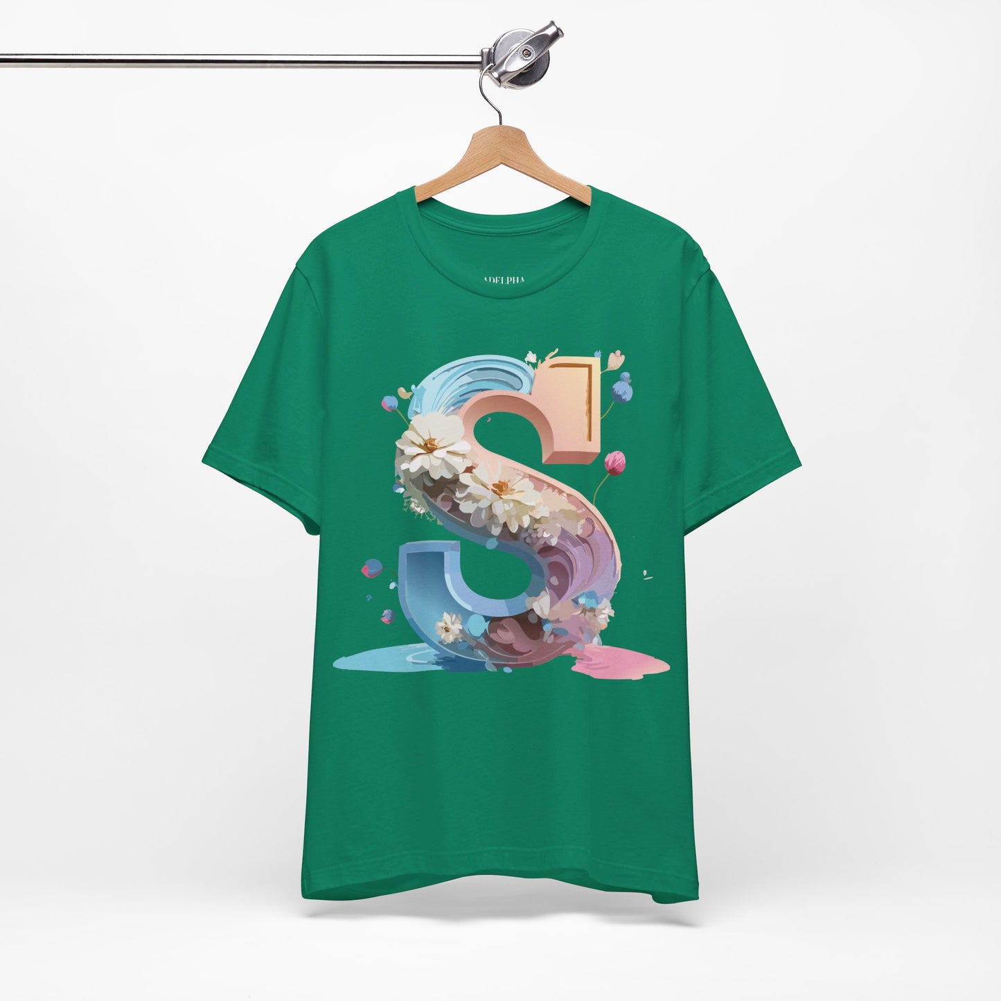 Natural Cotton Tee Shirt - Letters Collection - S Printify