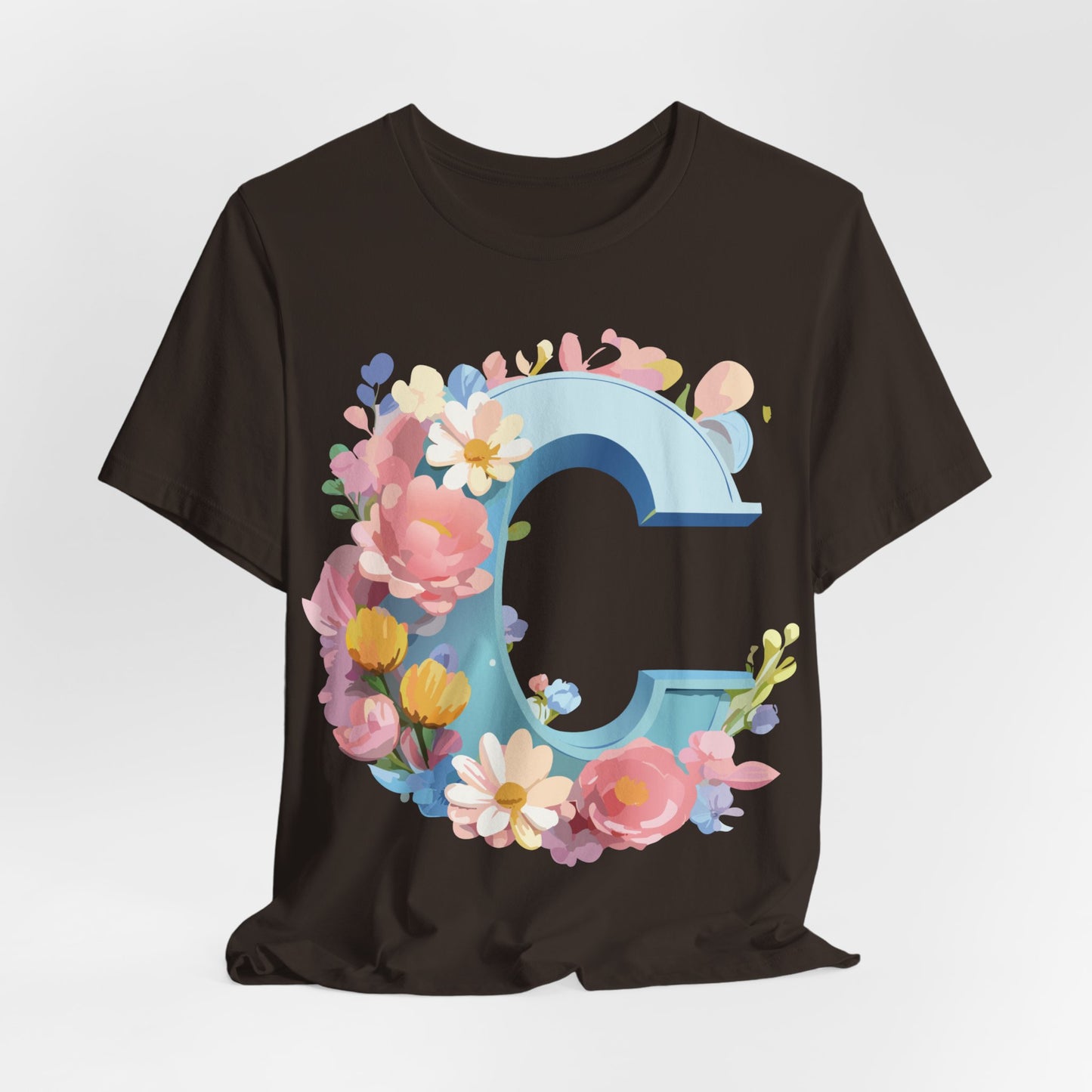 Natural Cotton Tee Shirt - Letters Collection - C Printify