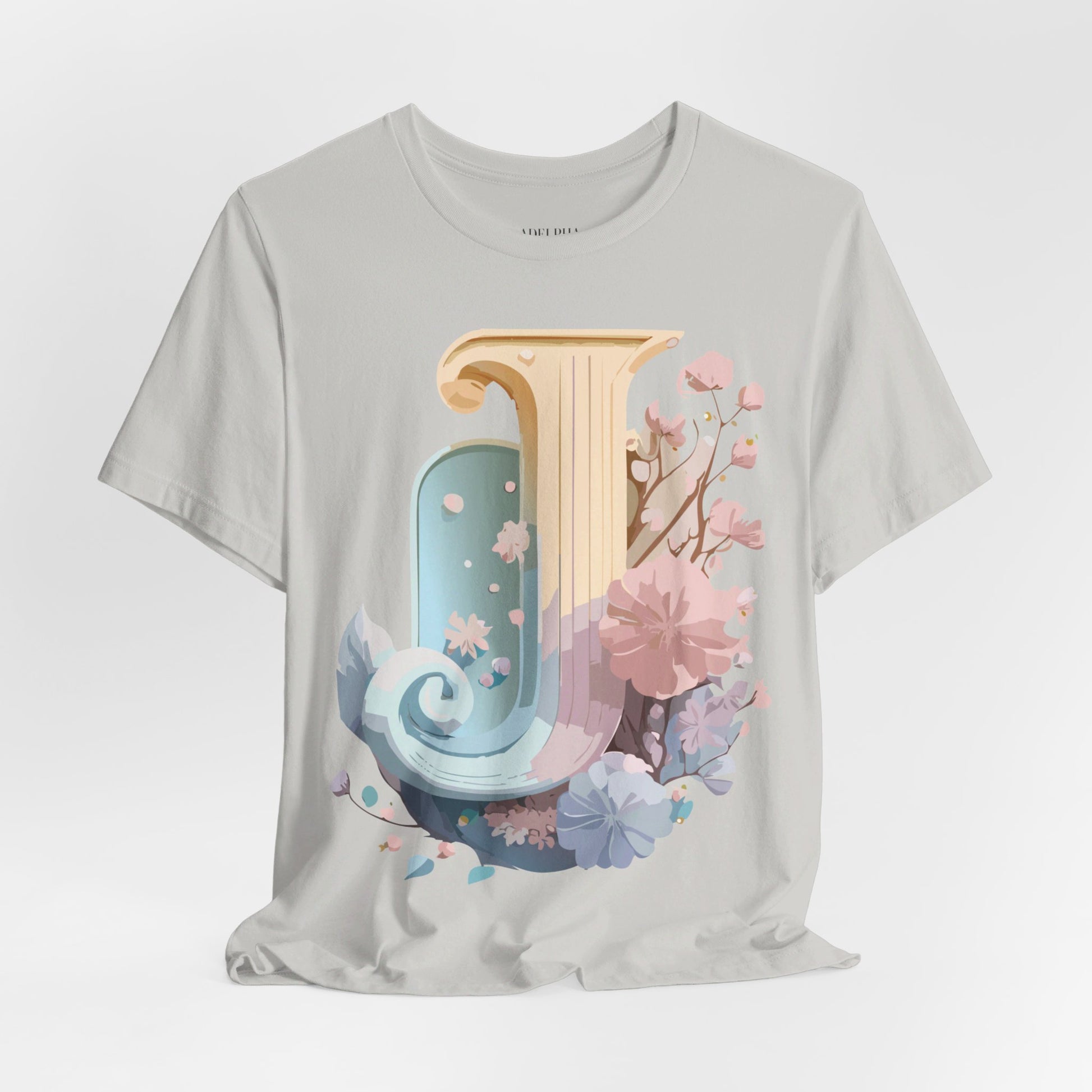 Natural Cotton Tee Shirt - Letters Collection - J Printify