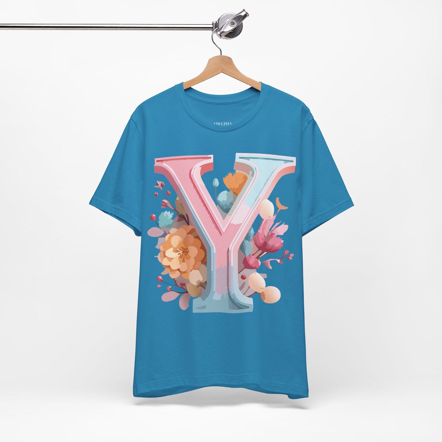 Natural Cotton Tee Shirt - Letters Collection - Y Printify