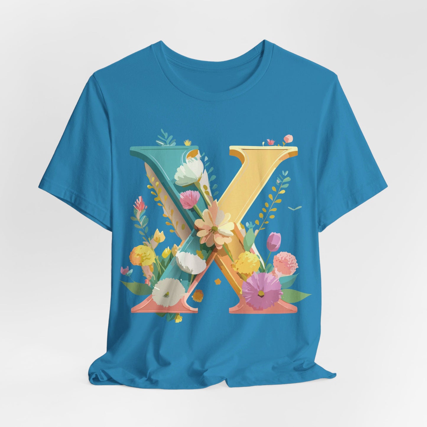 Natural Cotton Tee Shirt - Letters Collection - X Printify