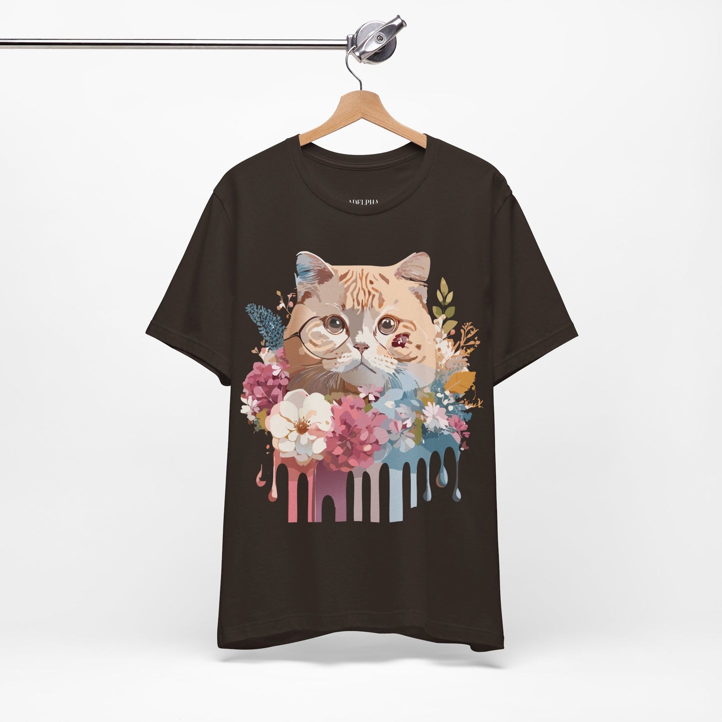 Natural Cotton Tee Shirt with Cat Printify