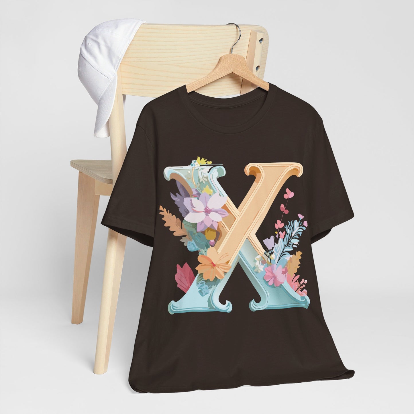Natural Cotton Tee Shirt - Letters Collection - X Printify