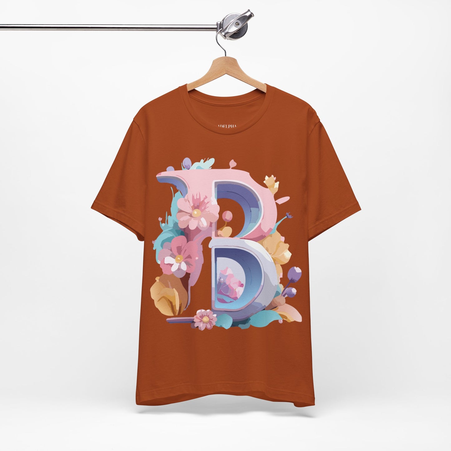 Natural Cotton Tee Shirt - Letters Collection - B Printify
